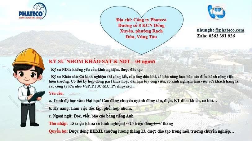 công ty cổ phần phateco chi nhánh bà rị vũng tàu
công ty chuyên giám sát các công trình xây dựng
 image
