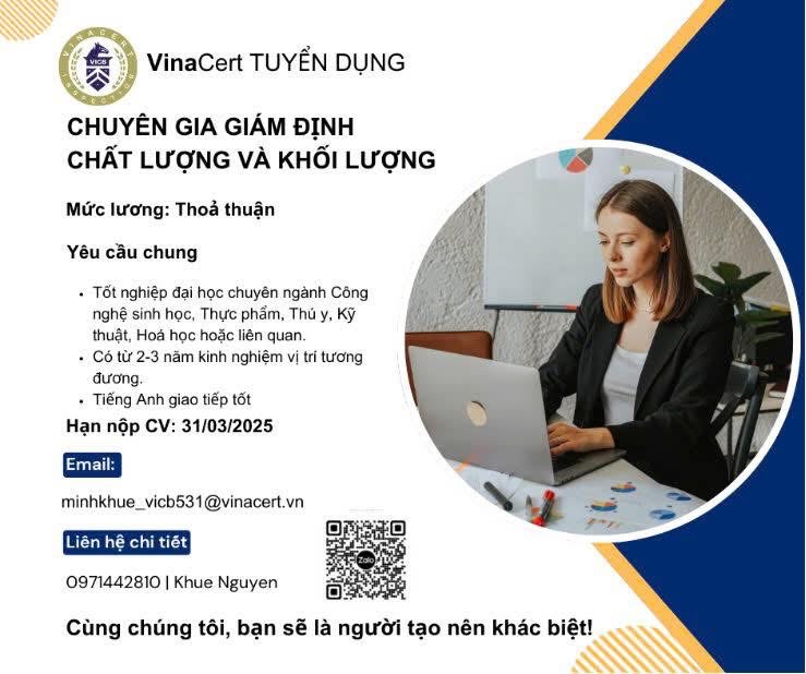 công ty cổ phần chứng nhận và giám định vinacert hình ảnh tuyển dụng