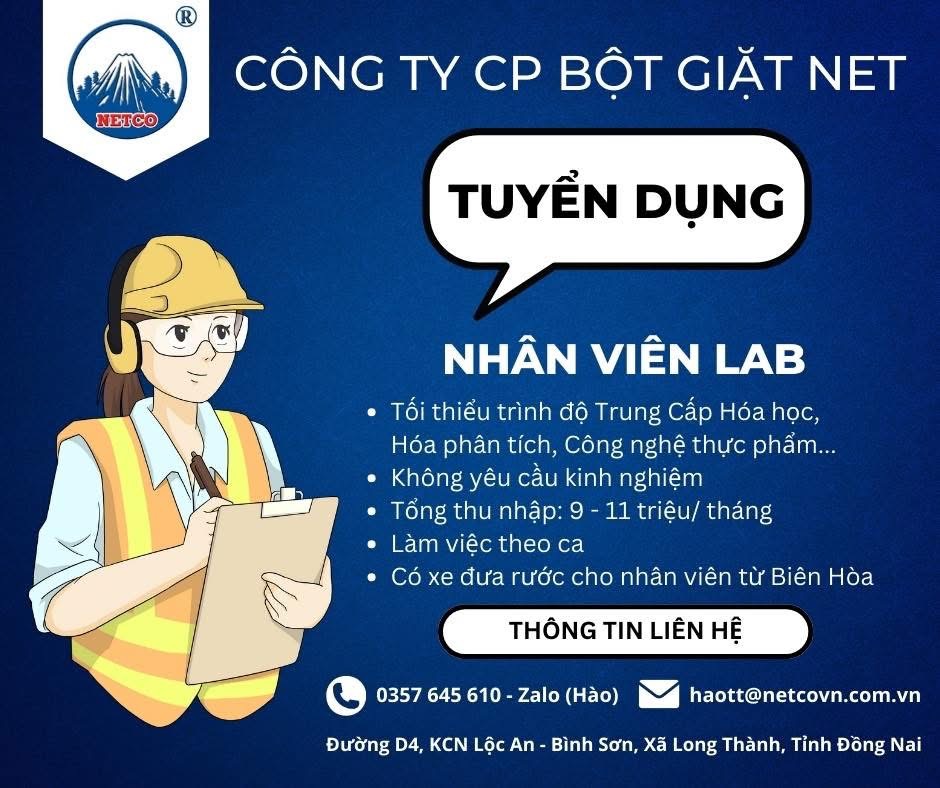công ty cổ phần bột giặt net việt nam hình ảnh tuyển dụng