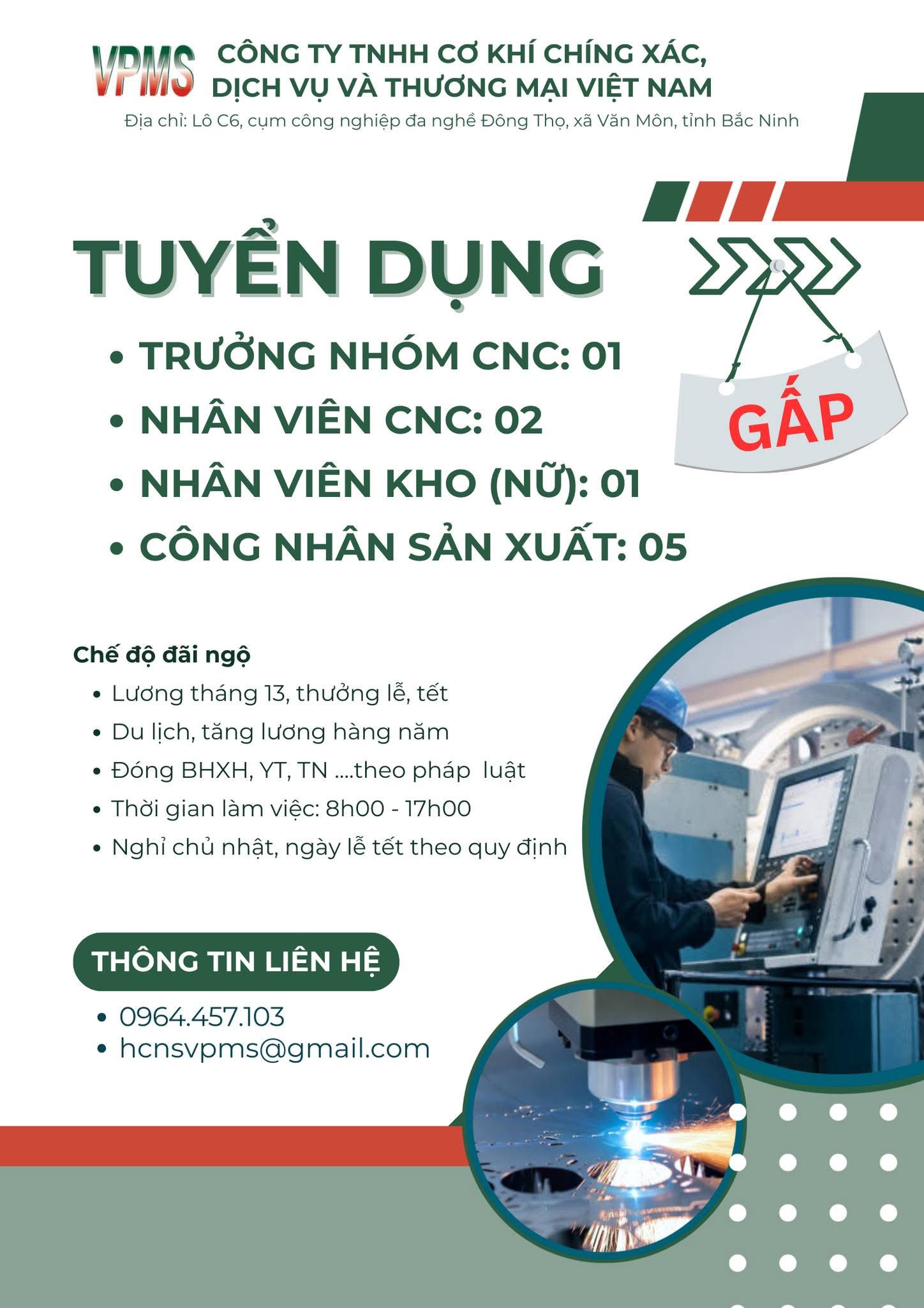 công ty TNHH cơ khí chính xác dv và tm việt nam
công ty chuyên gia công khuôn ép nhựa, khuôn ép nhôm image