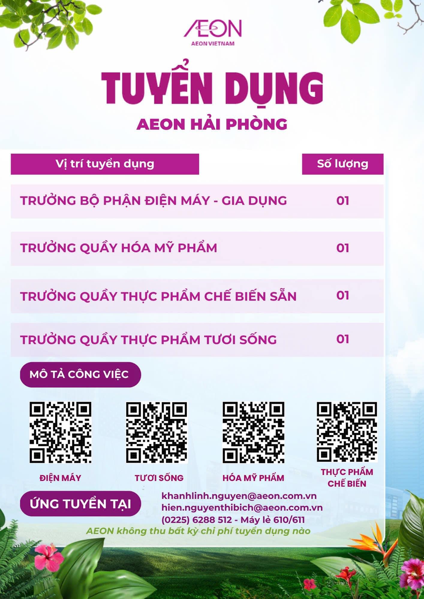 aeon hải phòng hình ảnh tuyển dụng