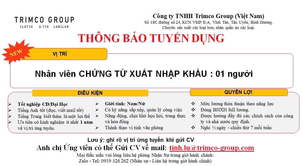 công ty TNHH trimco group việt nam.
công ty có 100% vốn nước ngoài.
chuyên sản xuất các loại tem, nhẵn mác quần áo image