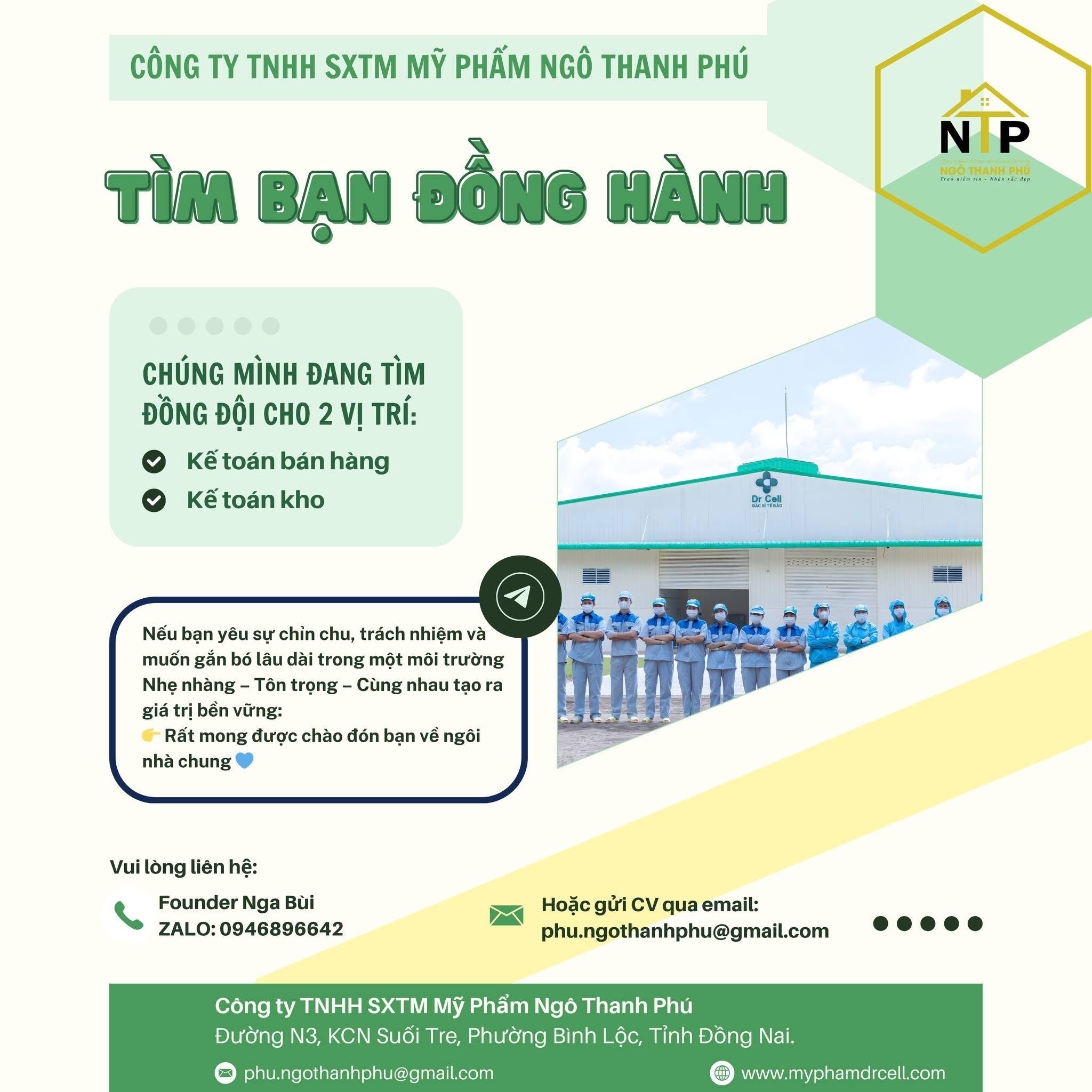 công ty TNHH sxtm mỹ phẩm ngô thanh phú hình ảnh tuyển dụng