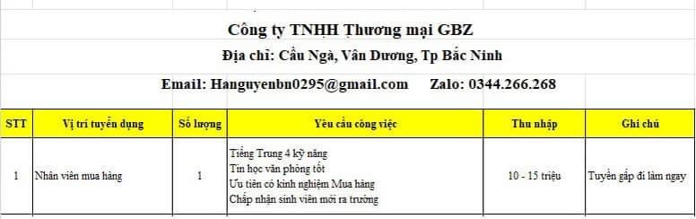 công ty TNHH thương mại gbz việt nam
công ty có 100% vốn trung quốc
công ty chuyên sản xuất thiết bị nhà bếp
 image