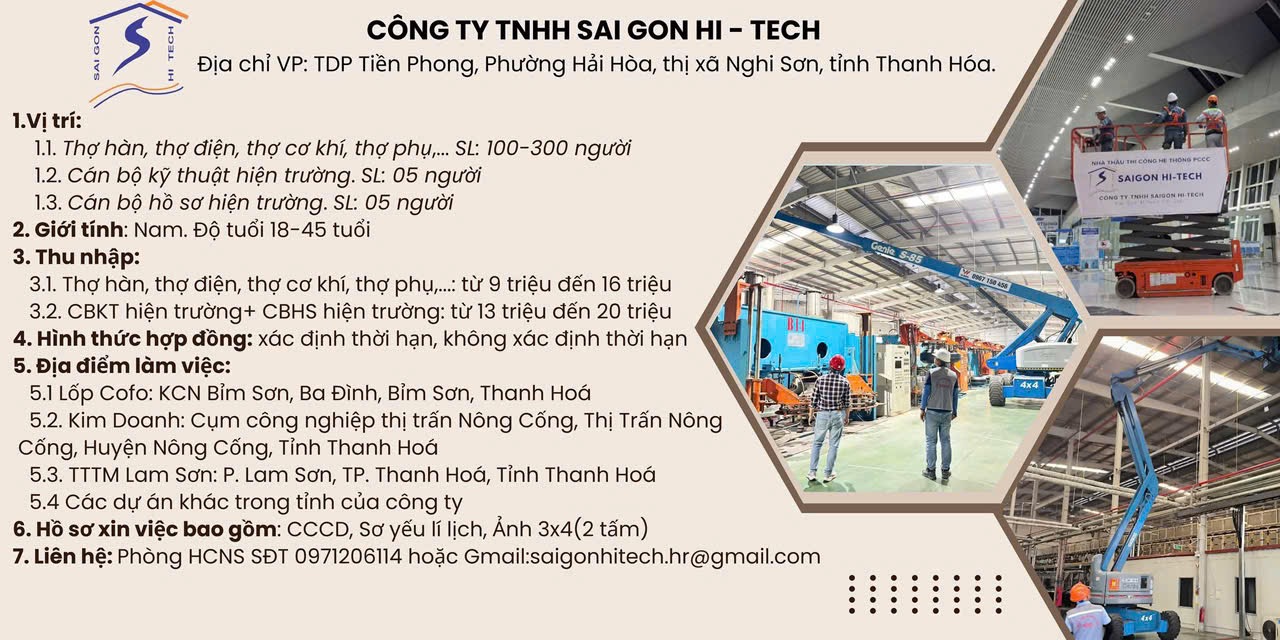 công ty TNHH sai gon hi-tech hình ảnh tuyển dụng