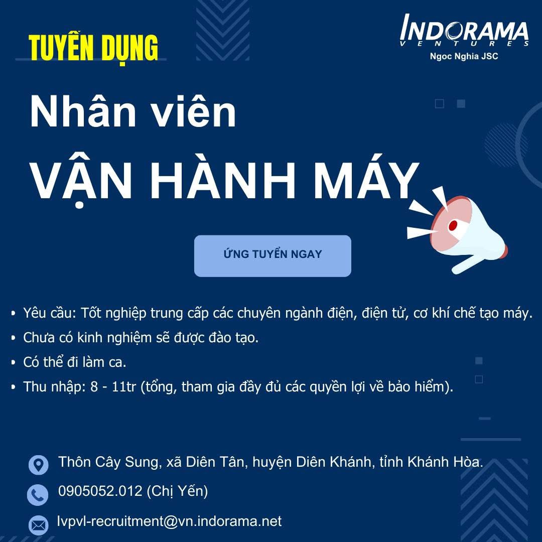công ty TNHH indorama ventures việt nam- nhà máy khánh hoà hình ảnh tuyển dụng