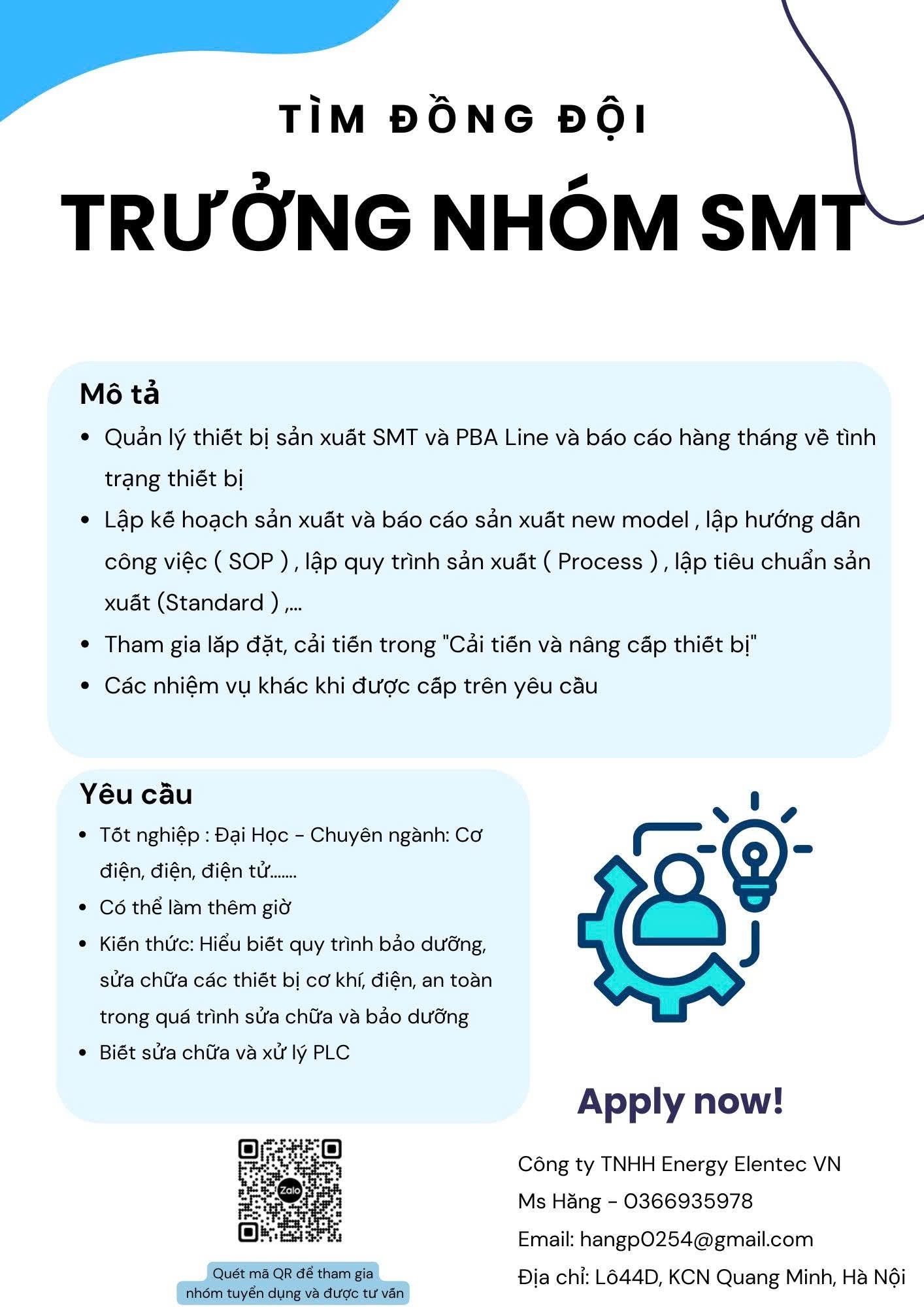 công ty TNHH energy elentec việt nam
công ty có 100% vốn hàn quốc
chuyên sản xuất linh kiện cho điện thoại image
