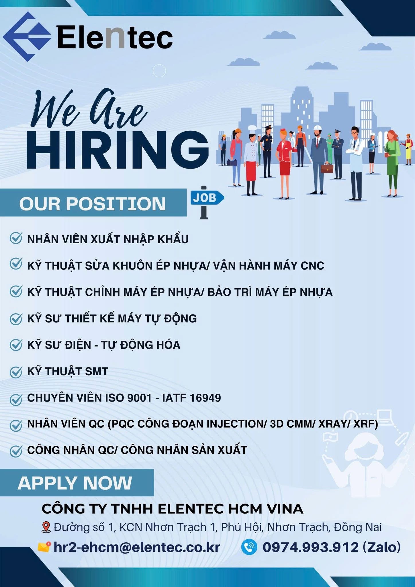 công ty TNHH elentec vina hcm vina hình ảnh tuyển dụng