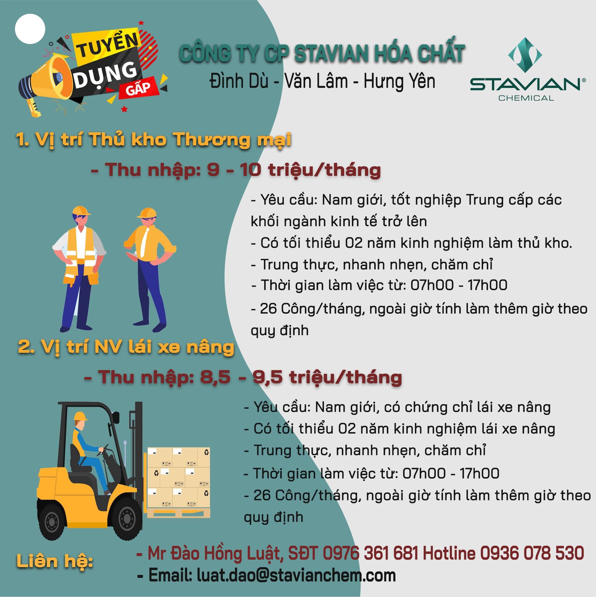 công ty cổ phần stavian hoá chất hình ảnh tuyển dụng