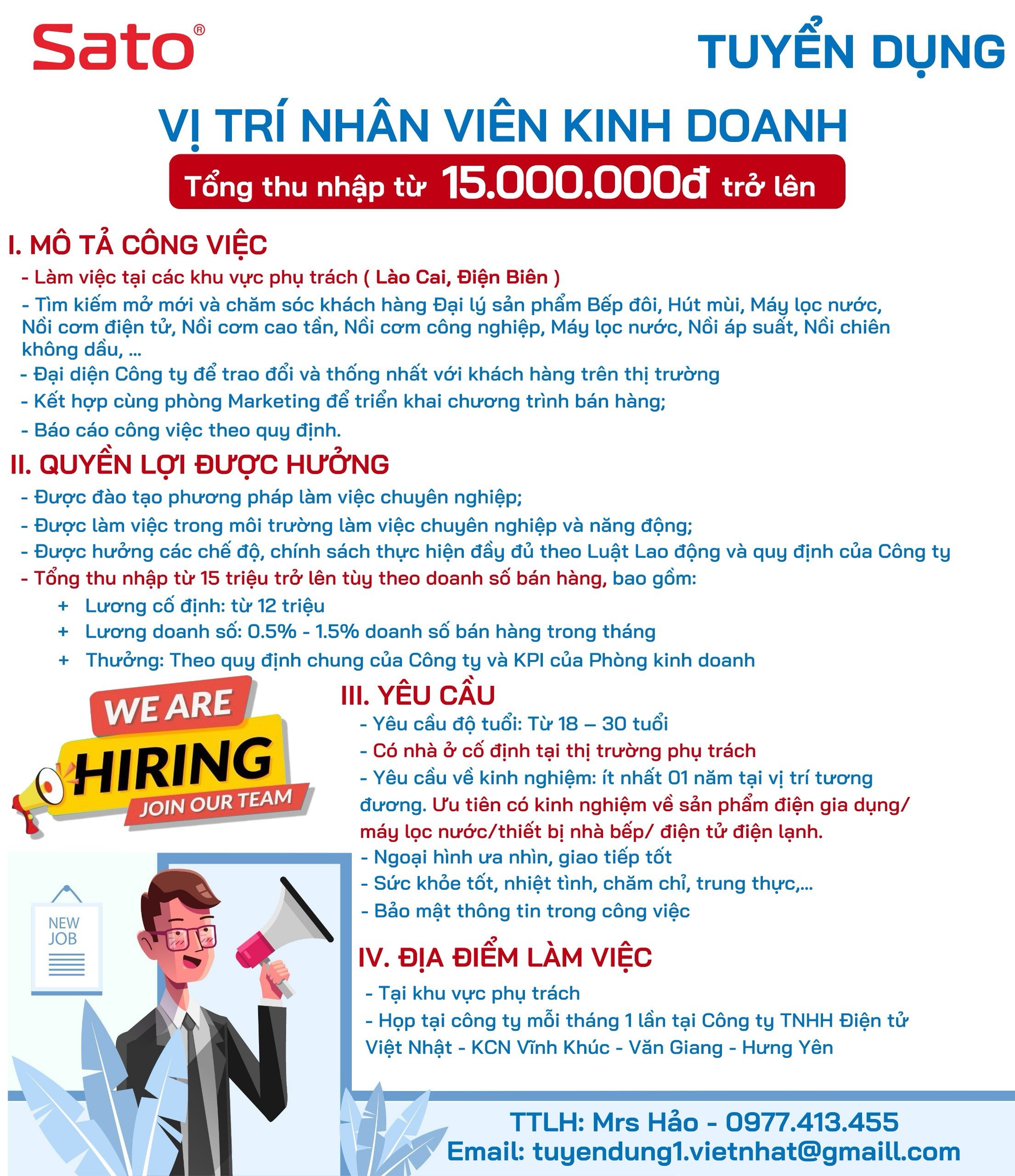 công ty TNHH điện tử việt nhật hình ảnh tuyển dụng