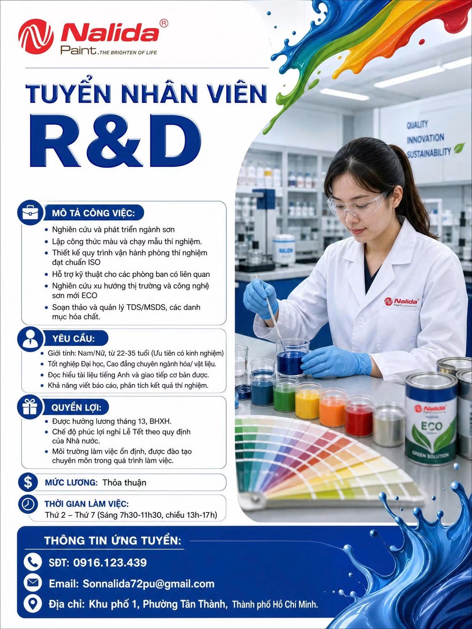 công ty TNHH sản xuất sơn nalida hình ảnh tuyển dụng