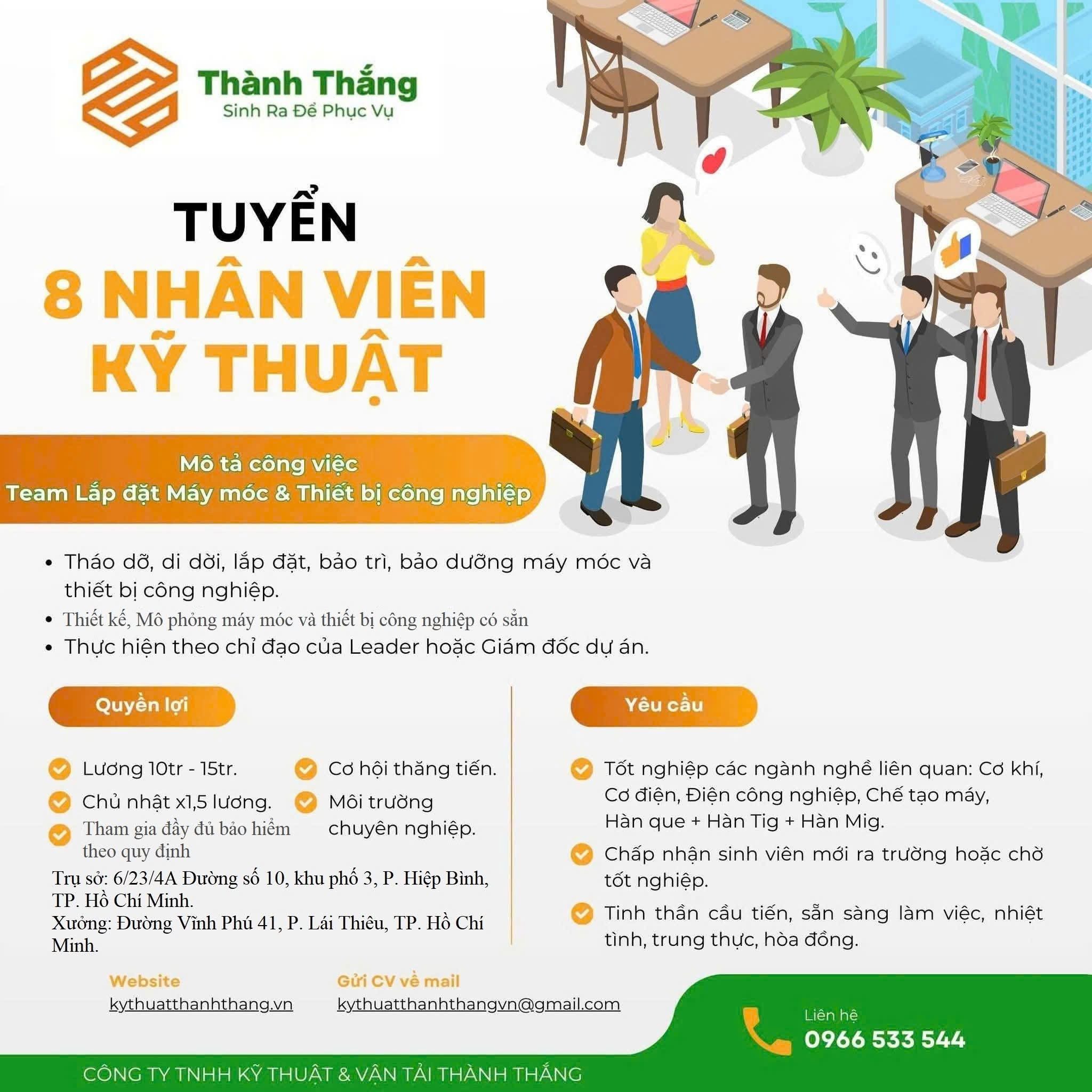 công ty TNHH kỹ thuật và vận tải thành thắng
công ty chuyên về vận chuyển và lắp đặt máy móc công nghiệp image