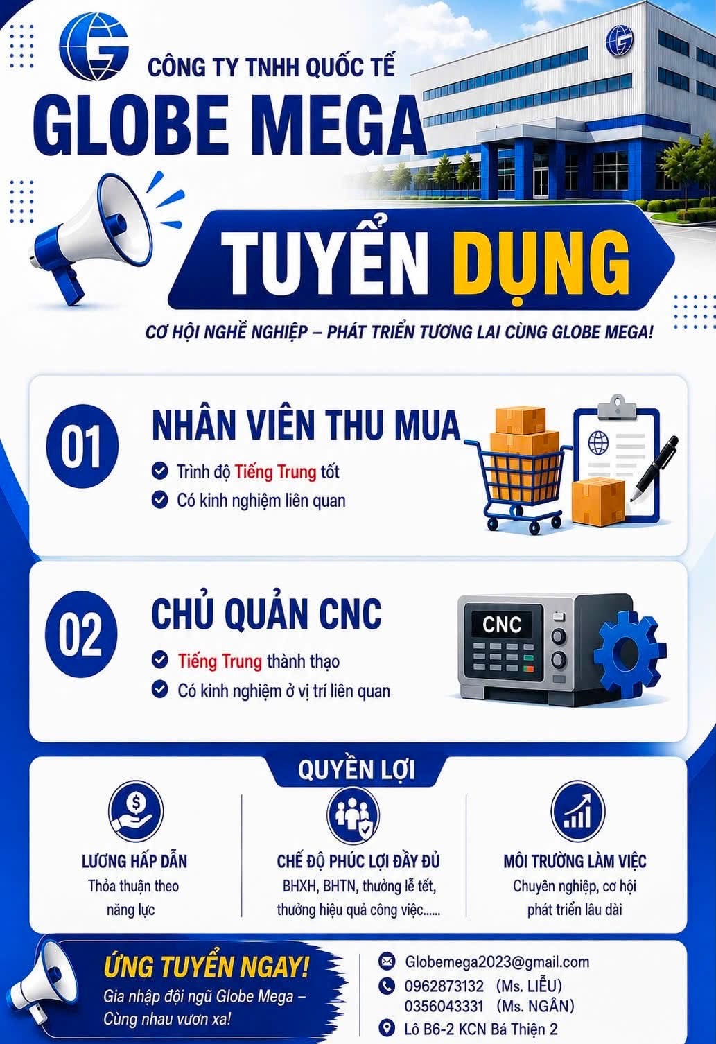 công ty TNHH quốc tế globe  mega hình ảnh tuyển dụng