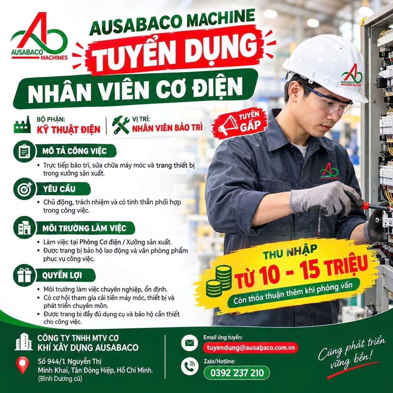 công ty TNHH mtc cơ khí xây dựng ausabaco hình ảnh tuyển dụng