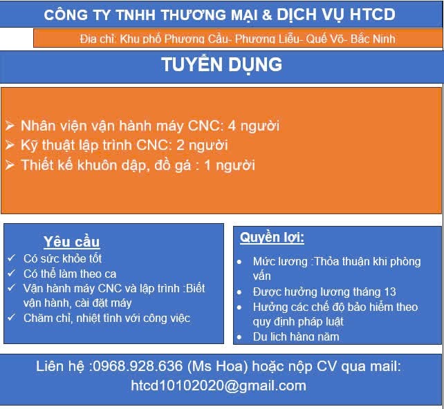 công ty TNHH thương mại và dịch vụ htcd hình ảnh tuyển dụng