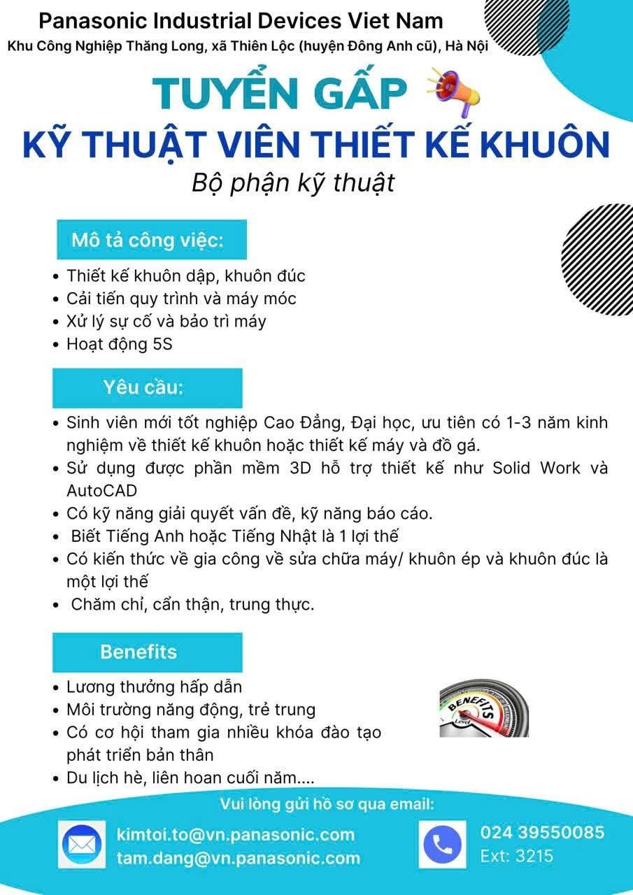 công ty TNHH panasonics indutrial device việt nam hình ảnh tuyển dụng