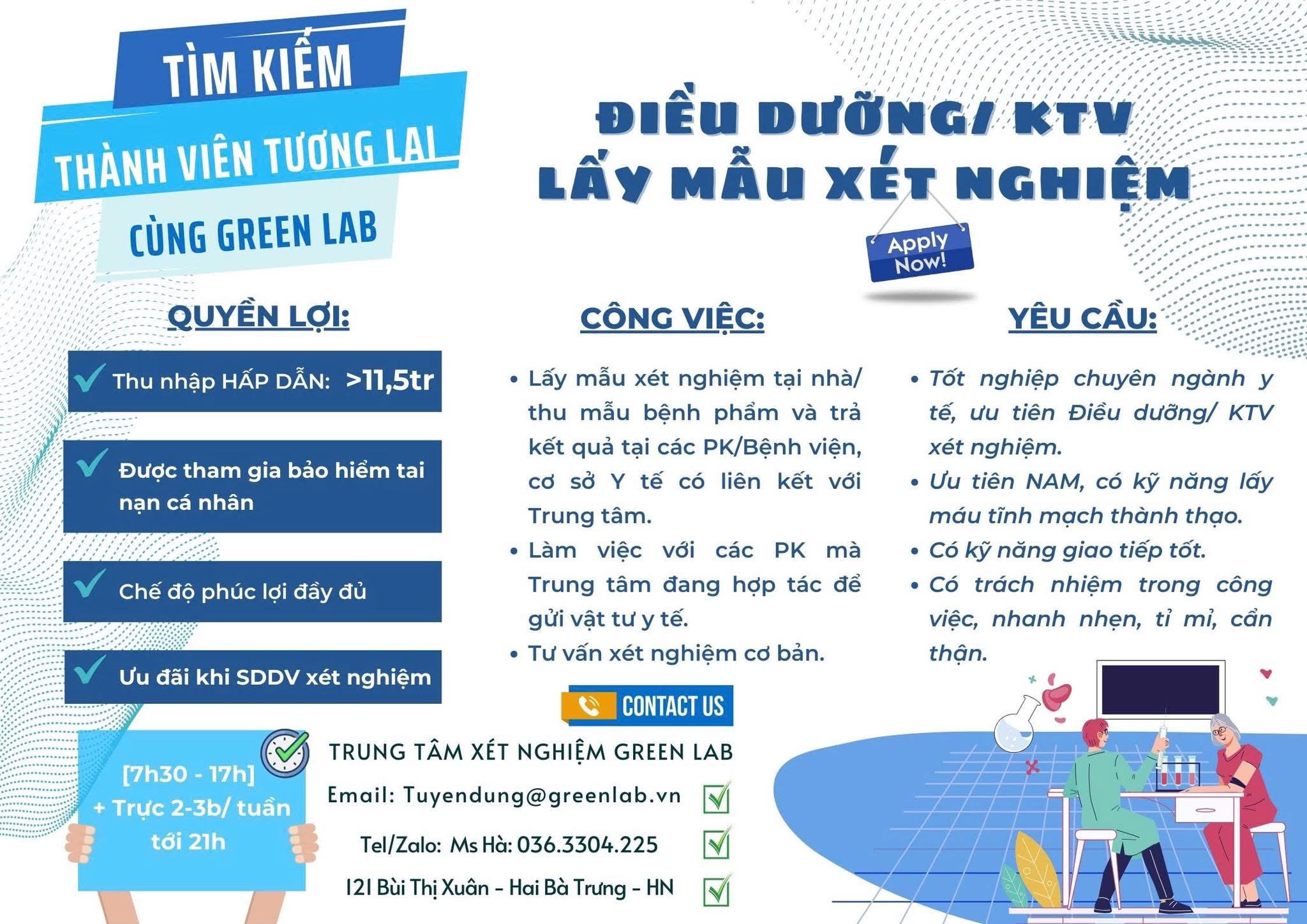 trung tâm xét nhiệm green lab
trung tâm chuyên xét nhiệm tại nhà, phòng khám và trả kết quả tại các phòng khám bệnh viện image