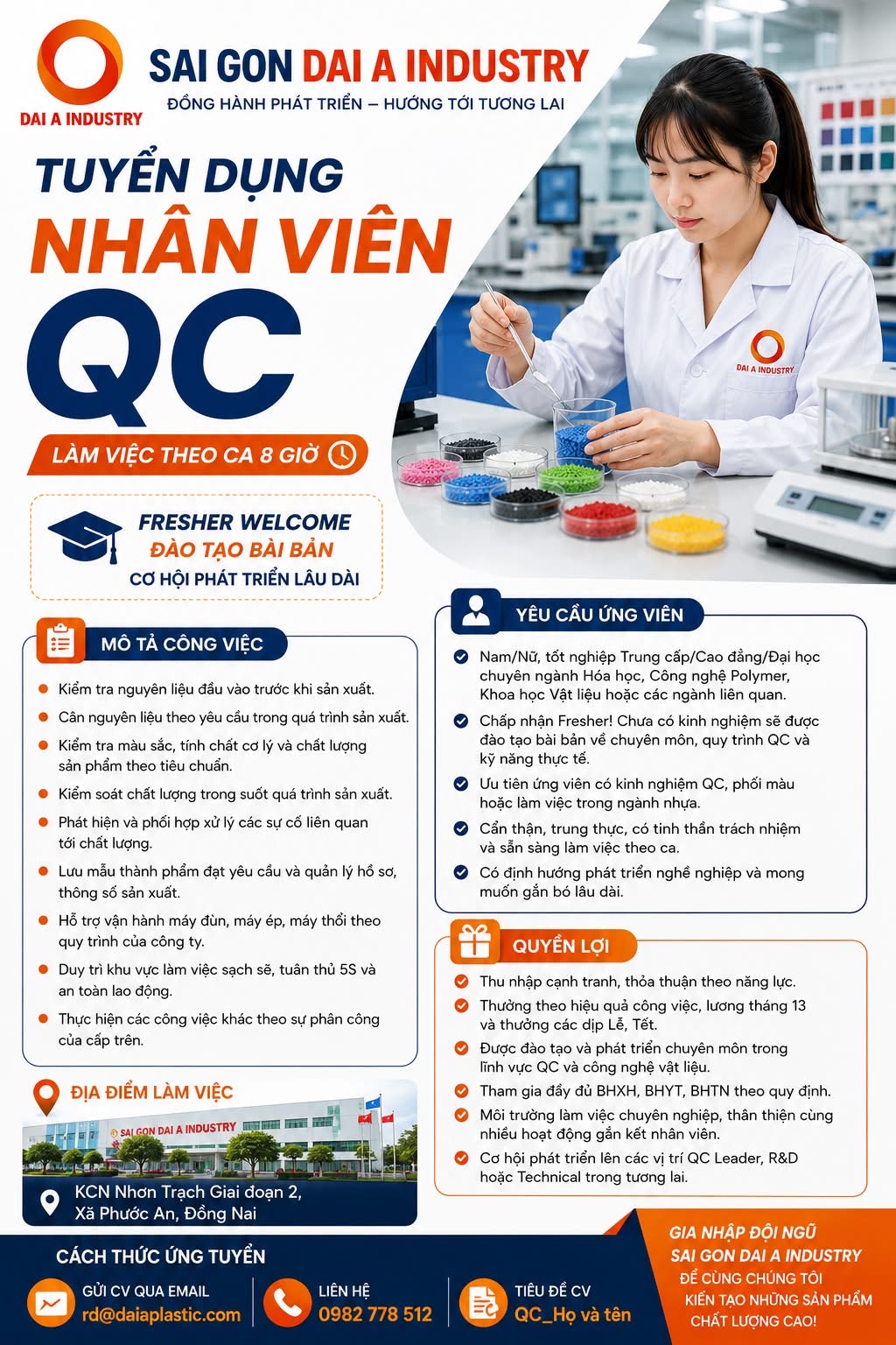 công ty cổ phần công nghiệp đại á sài gòn hình ảnh tuyển dụng