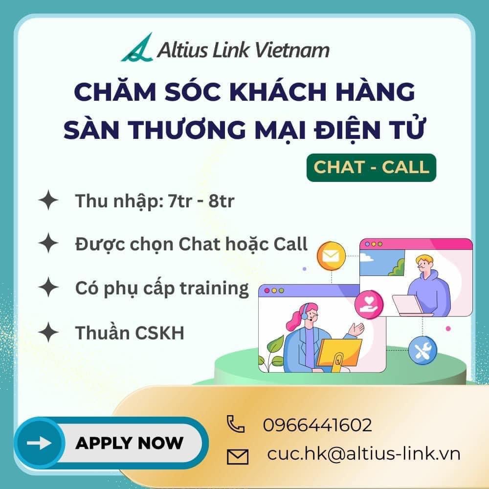 công ty cổ phần altius link việt nam
công ty có cổ đông vốn nhật bản.
chuyên mảng chăm sóc khách hàng, hỗ trợ nghiên cứu tìm hiểu đối thủ kinh doanh.. image