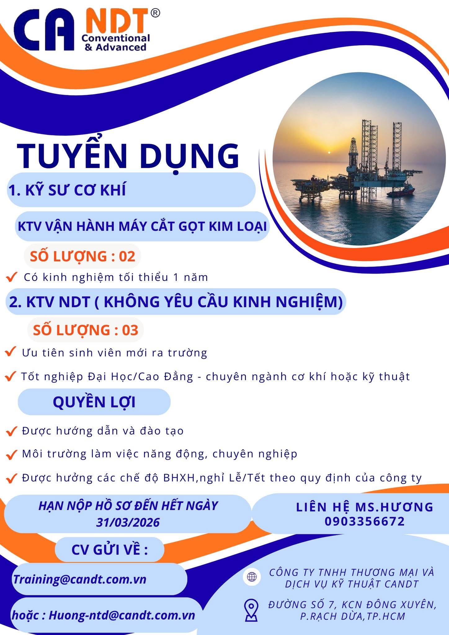 công ty TNHH thương mại và dịch vụ kỹ thuật candt hình ảnh tuyển dụng