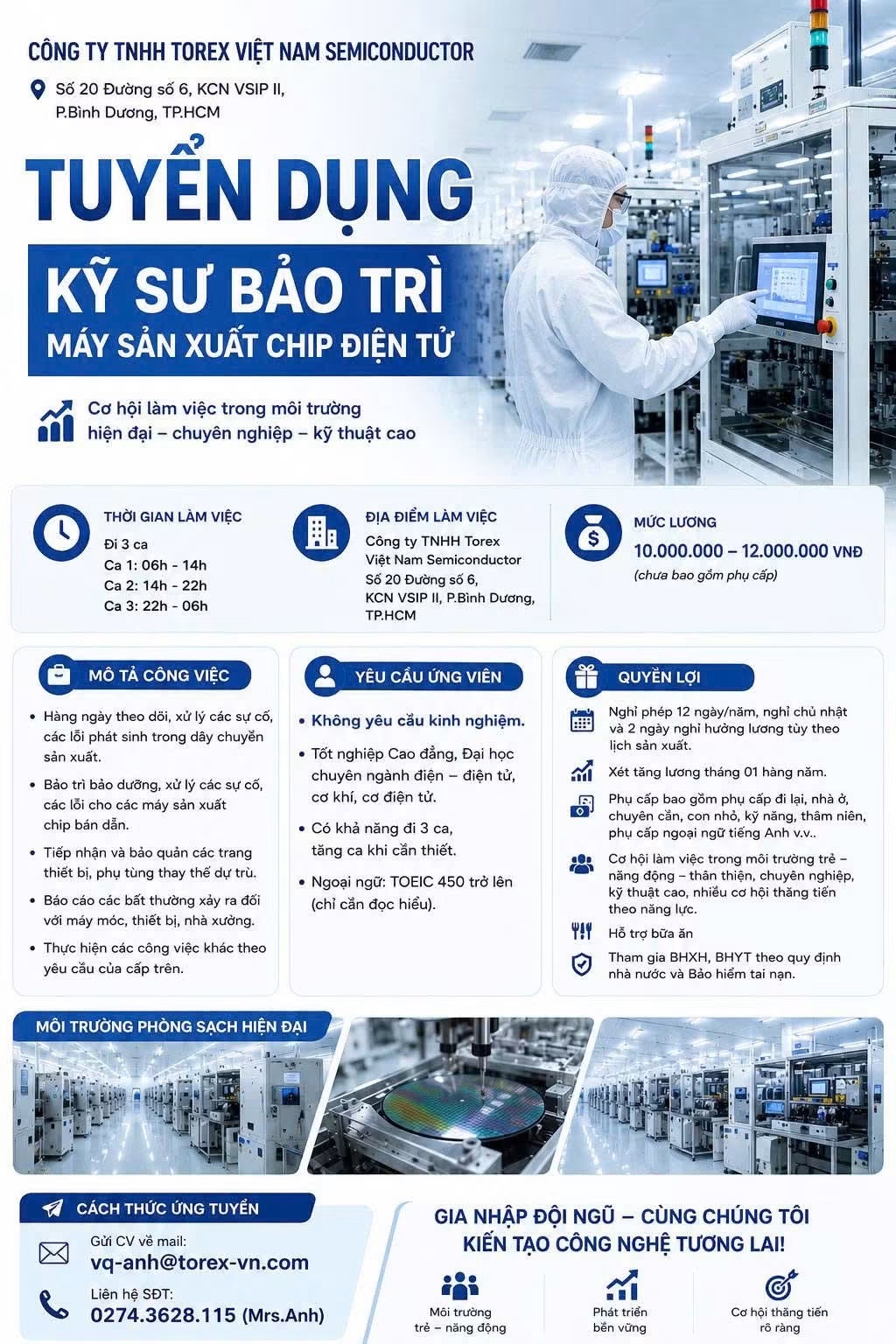 công ty TNHH torex việt nam semiconductor hình ảnh tuyển dụng