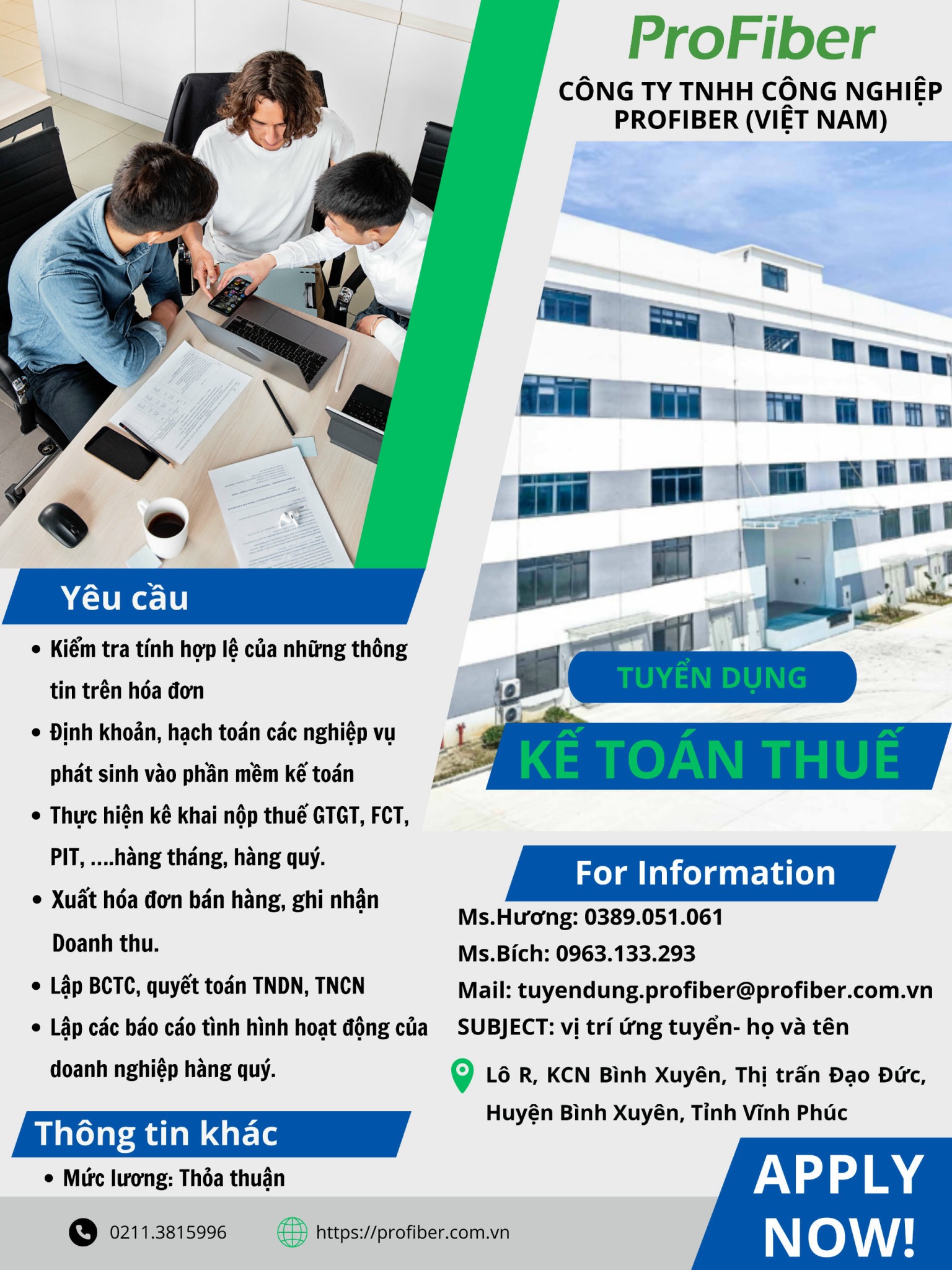 công ty TNHH công nghiệp profiber việt nam hình ảnh tuyển dụng