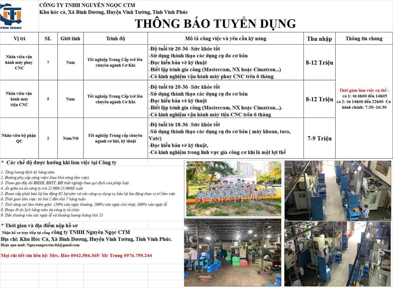 công ty TNHH nguyên ngọc ctm hình ảnh tuyển dụng