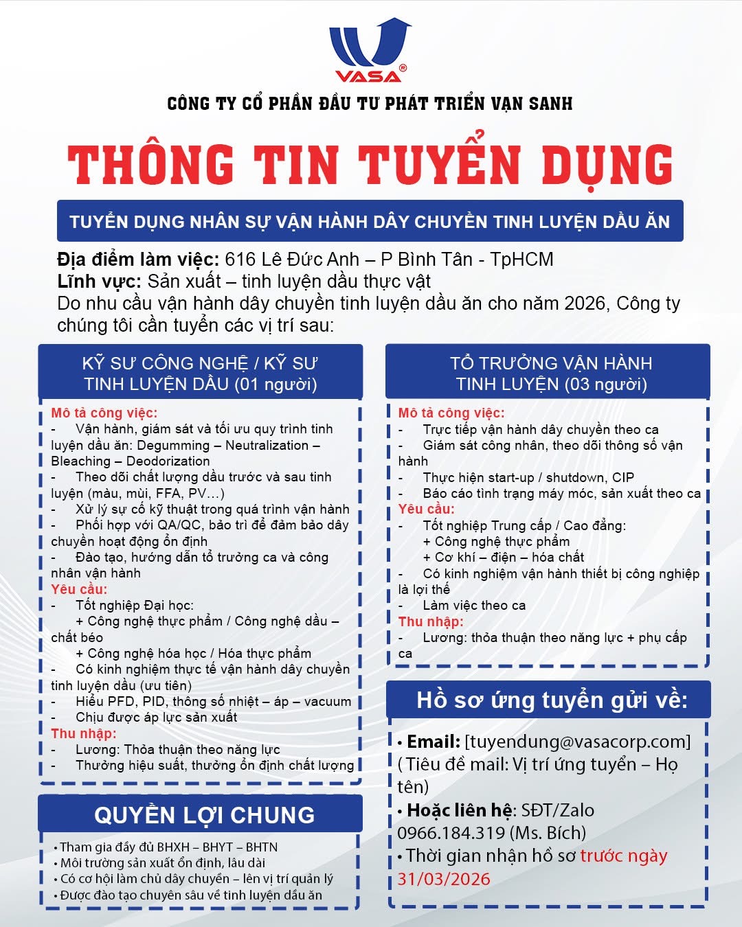 công ty cổ phần đầu tư phát triển vạn sanh hình ảnh tuyển dụng
