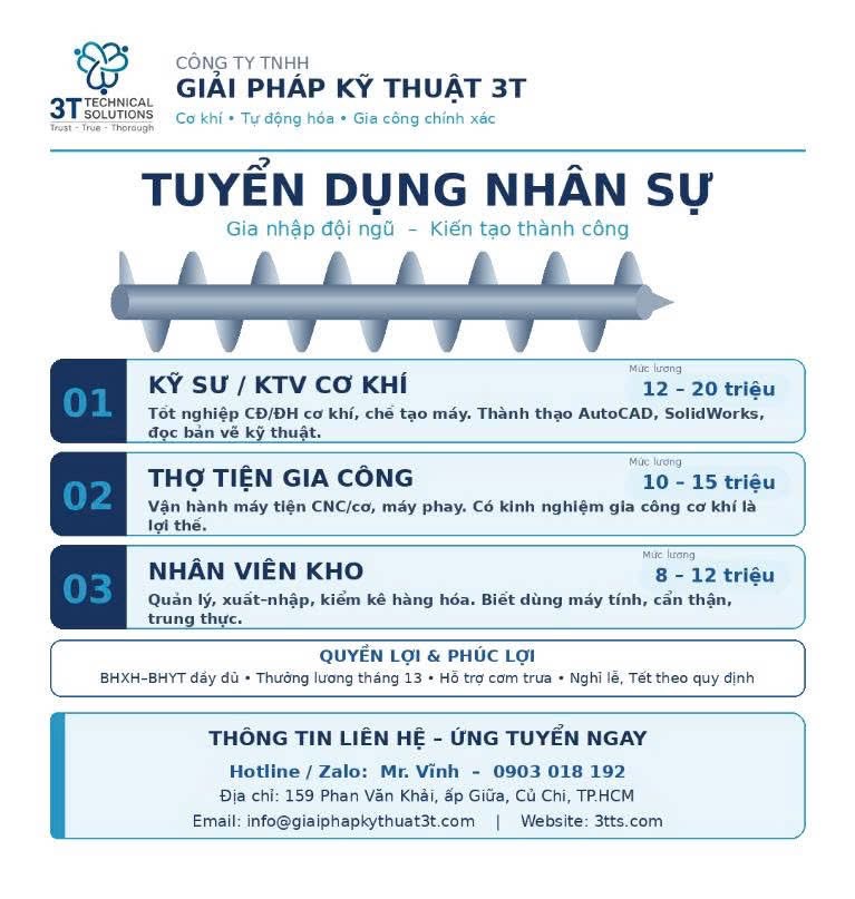 công ty TNHH giải pháp kỹ thuật 3t hình ảnh tuyển dụng