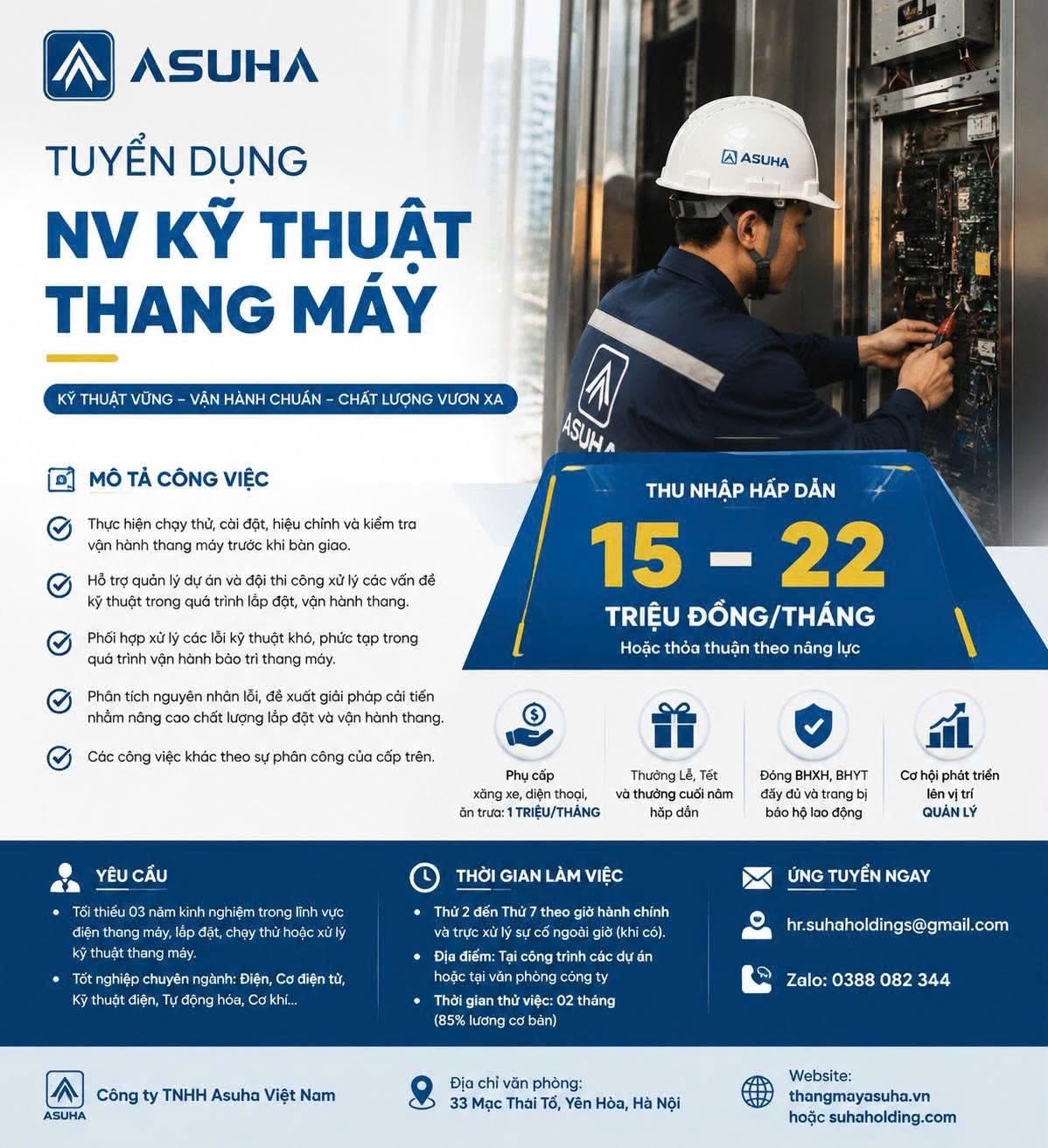 công ty TNHH asuha việt nam
công ty chuyên sản xuất lắp đặt bảo dưỡng thang máy nhà dân, chung cư, biệt thự image