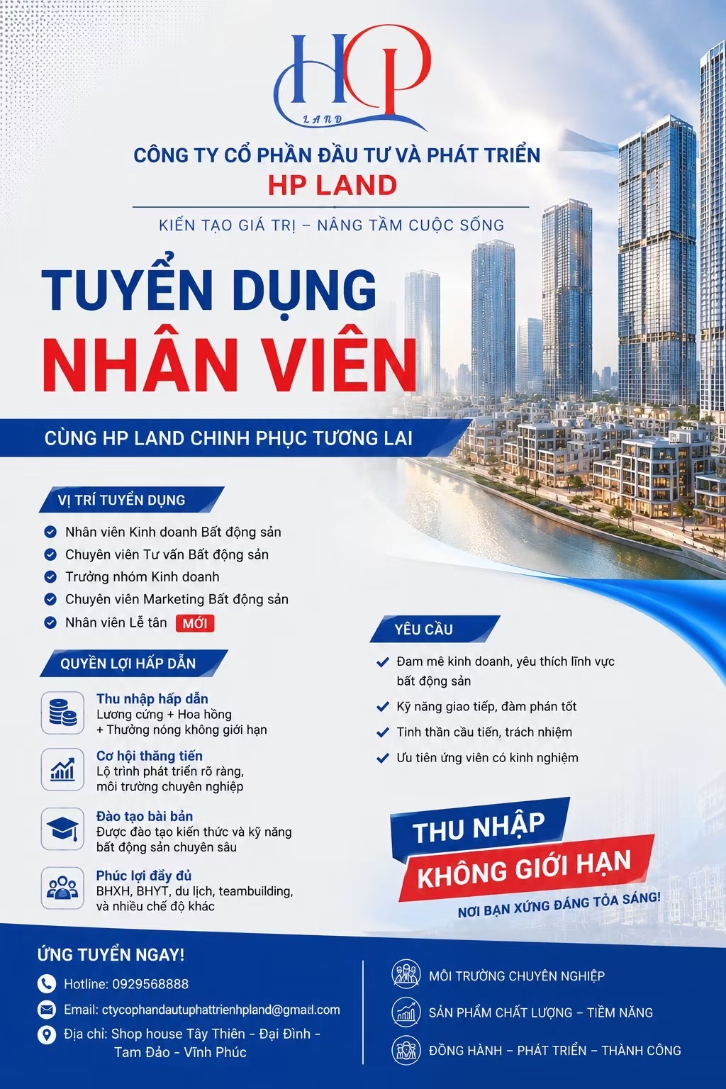 công ty cổ phần đầu tư phát triển hp land hình ảnh tuyển dụng