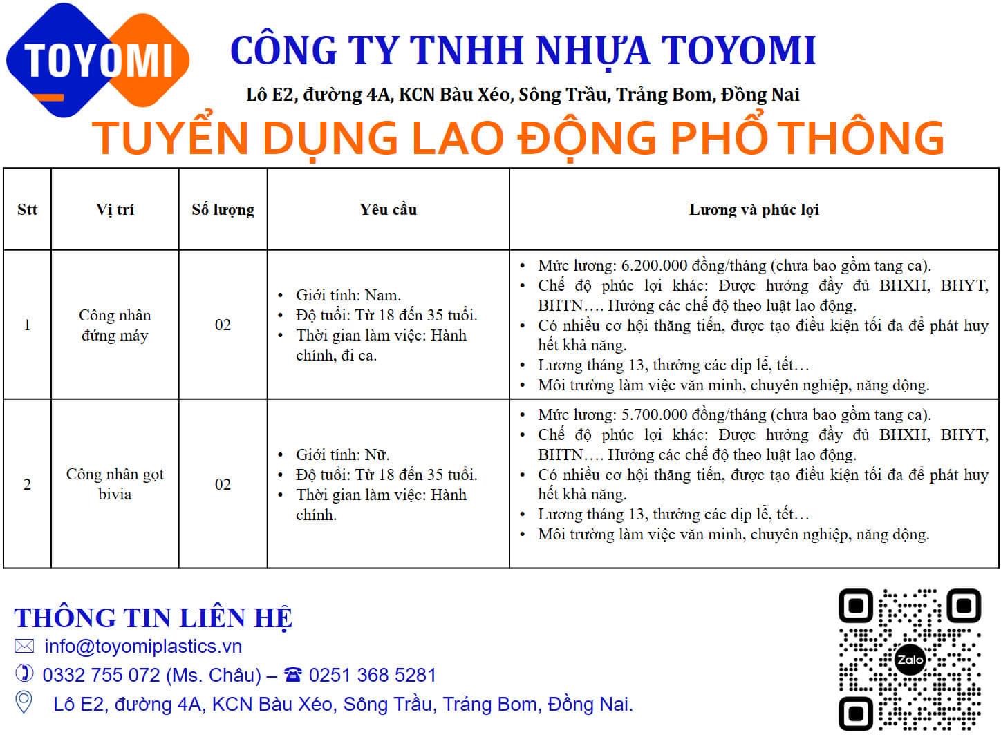 công ty TNHH nhựa toyomi
công ty chuyên sản xuất và kinh doanh các mặt hàng từ nhựa image