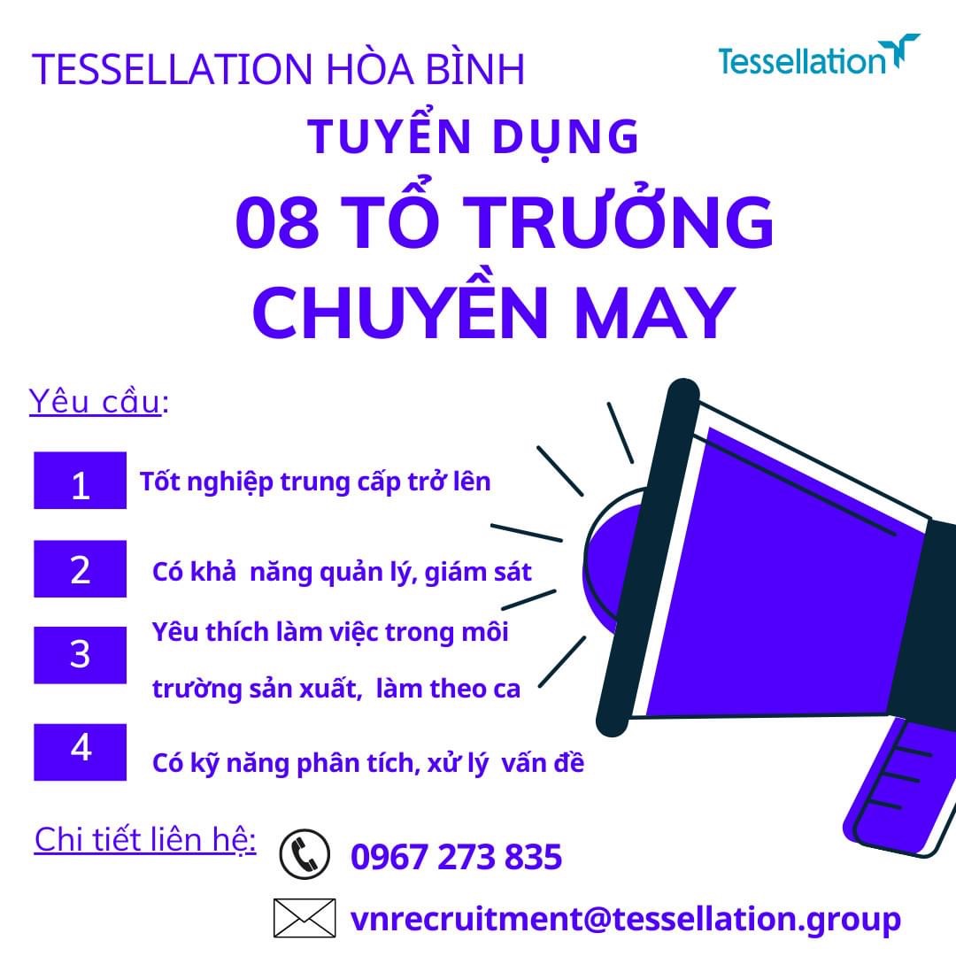 công ty TNHH tessellation hoà bình
công ty chuyên may mặc hàng thời trang. image