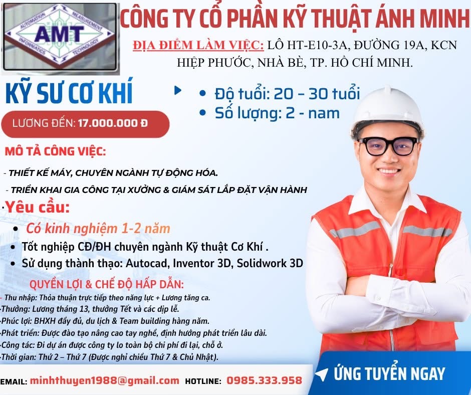 công ty cổ phần kỹ thuật ánh minh hình ảnh tuyển dụng