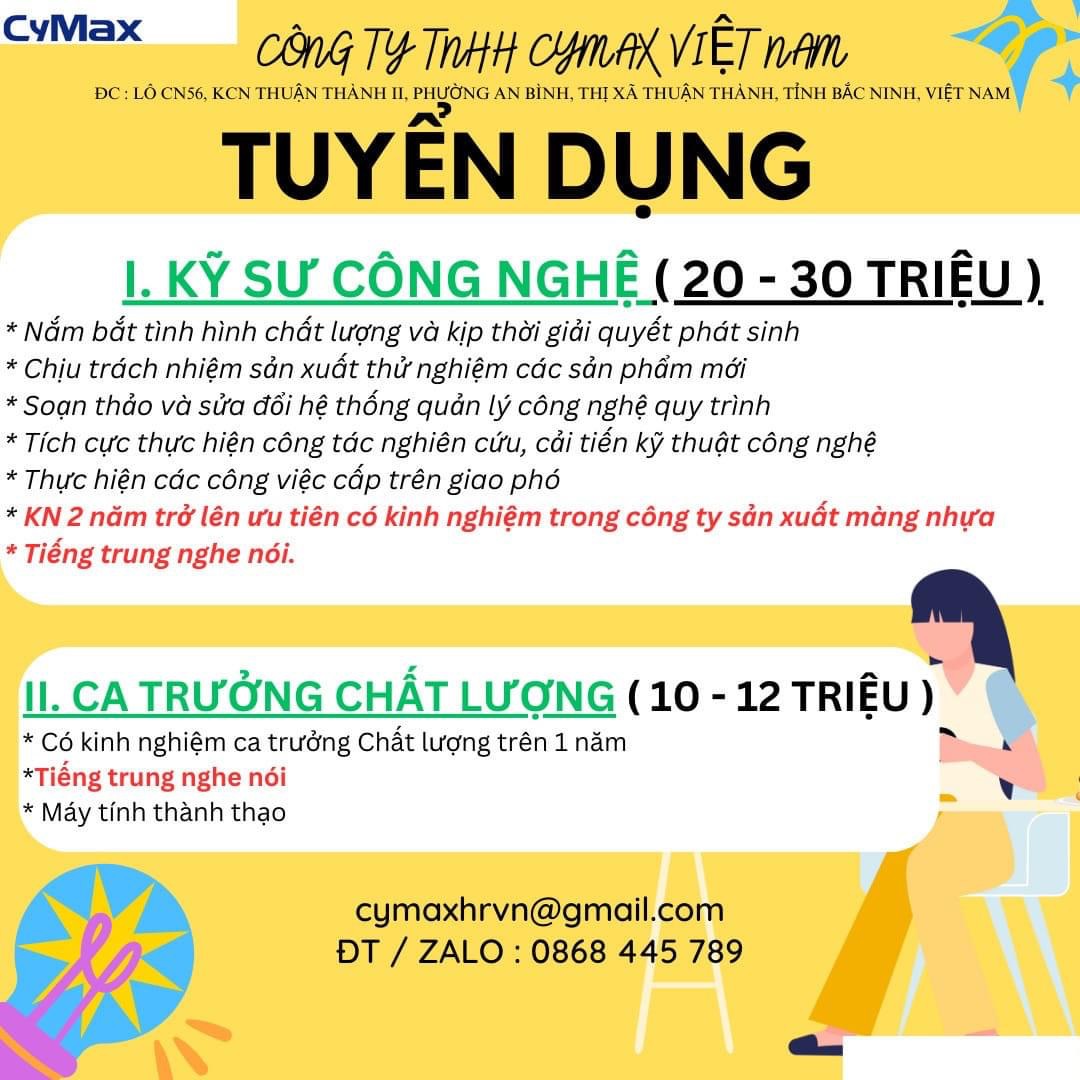 công ty TNHH cymax việt nam.
công ty có 100% vốn singapo
chuyên sản xuất các sản phẩm từ nhựa image