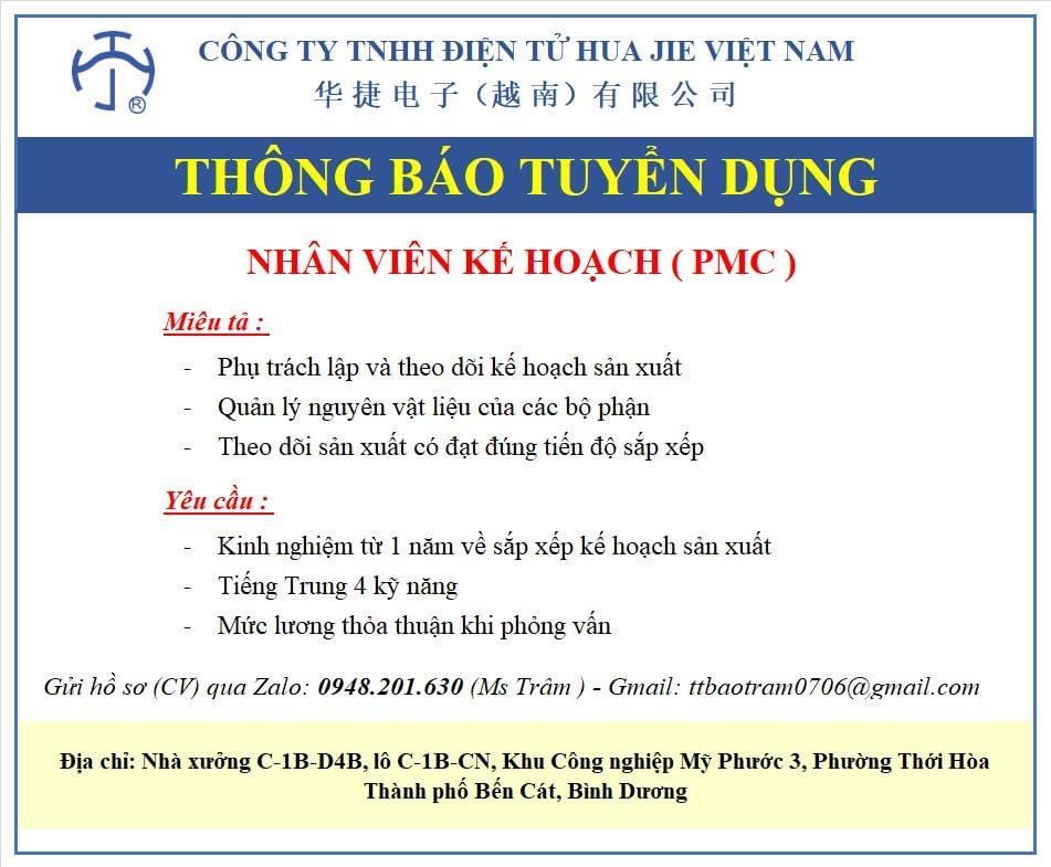 công ty TNHH điện tử hua jie việt nam.
công ty có 100% vốn nước ngoài.
chuyên sản xuất linh kiện điện tử image