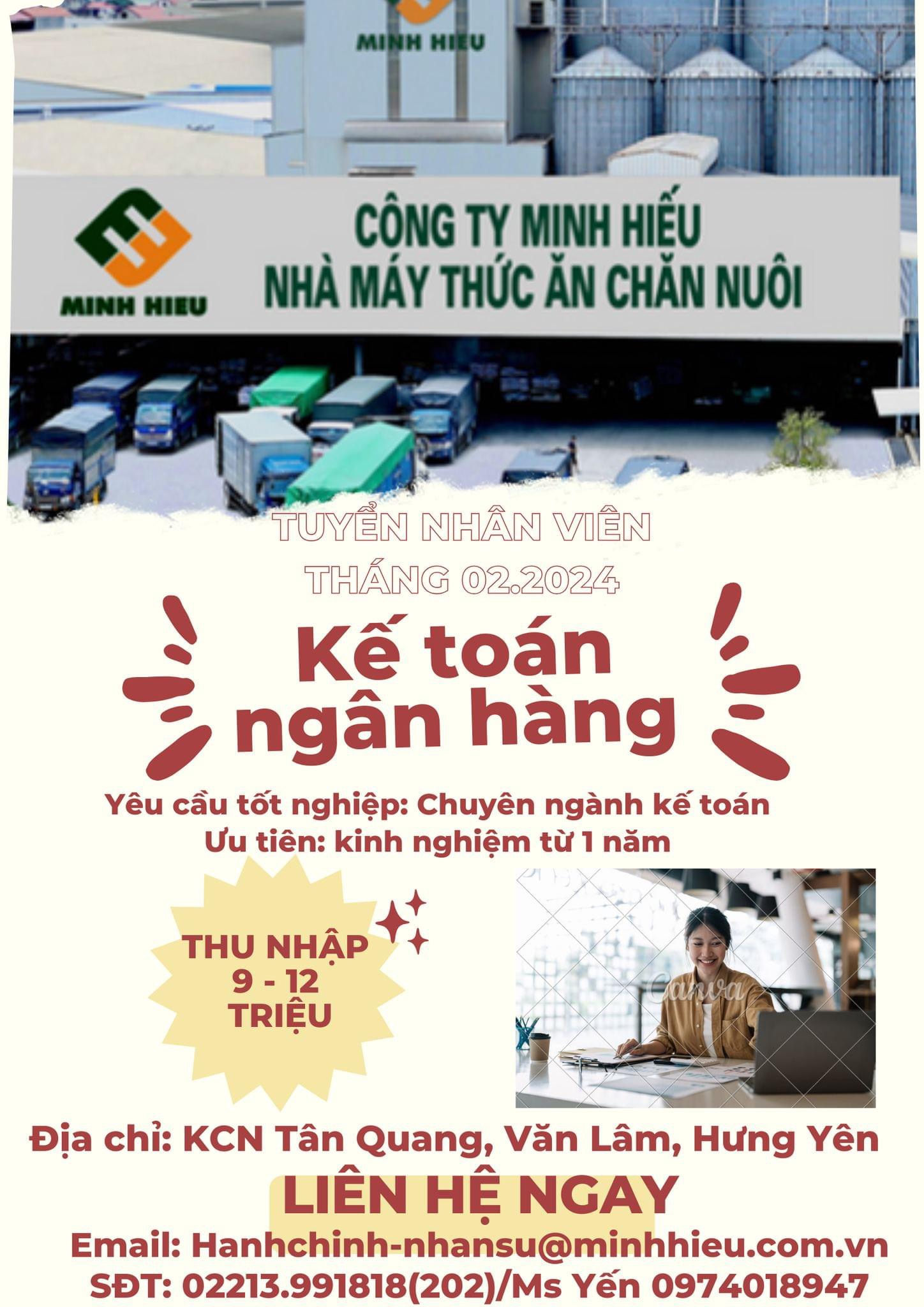 công ty minh hiếu, nhà máy sản xuất thức ăn chăn nuôi hình ảnh tuyển dụng