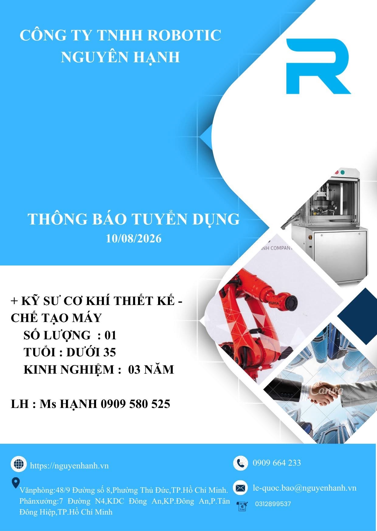 công ty TNHH robotic nguyên hạnh hình ảnh tuyển dụng