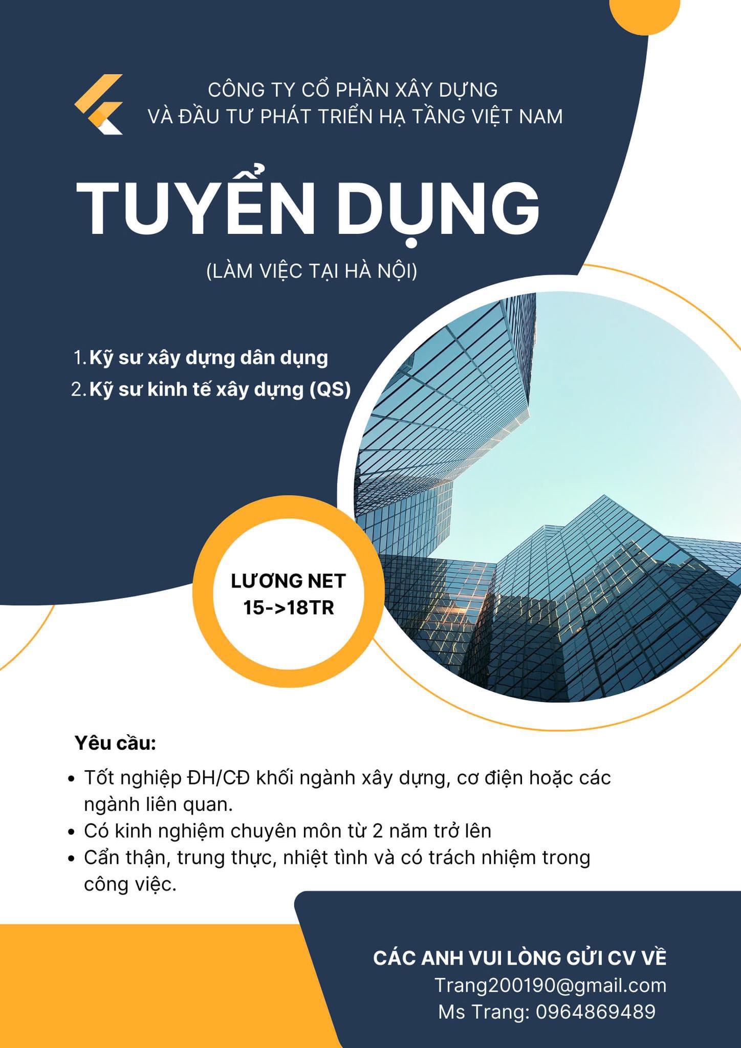 công ty cổ phần xây dựng và đầu tư phát triển hạ tầng việt nam hình ảnh tuyển dụng