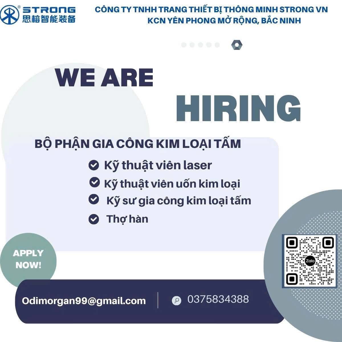 công ty TNHH trang thiết bị thông minh strong vn
công ty có 100% vốn đài loan
chuyên sản xuất thiết bị đo lường. image