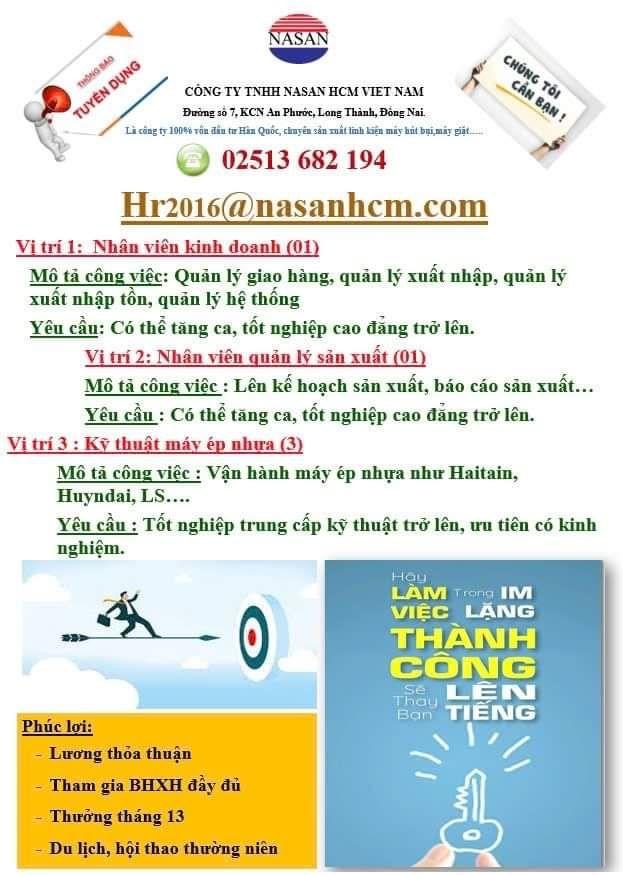 công ty TNHH nasan hcm việt nam hình ảnh tuyển dụng