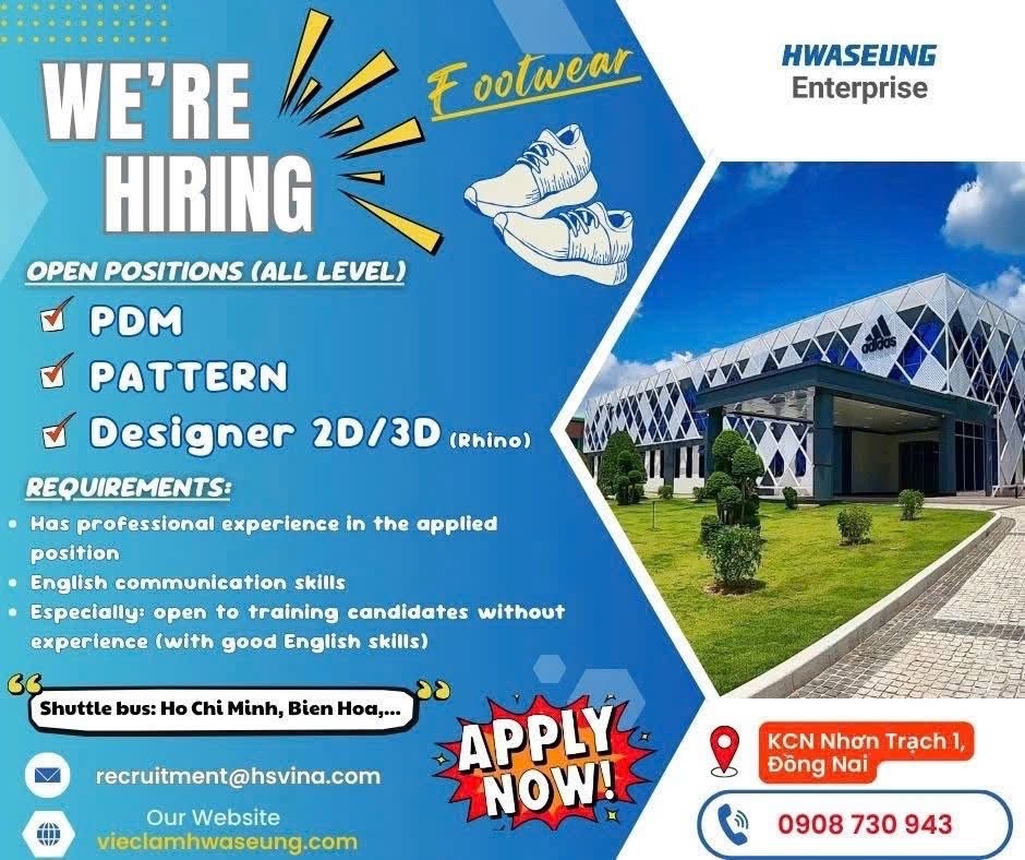 công ty TNHH hwasung vina
công ty có 100% vốn hàn quốc
chuyên sản xuất giày thể thao image