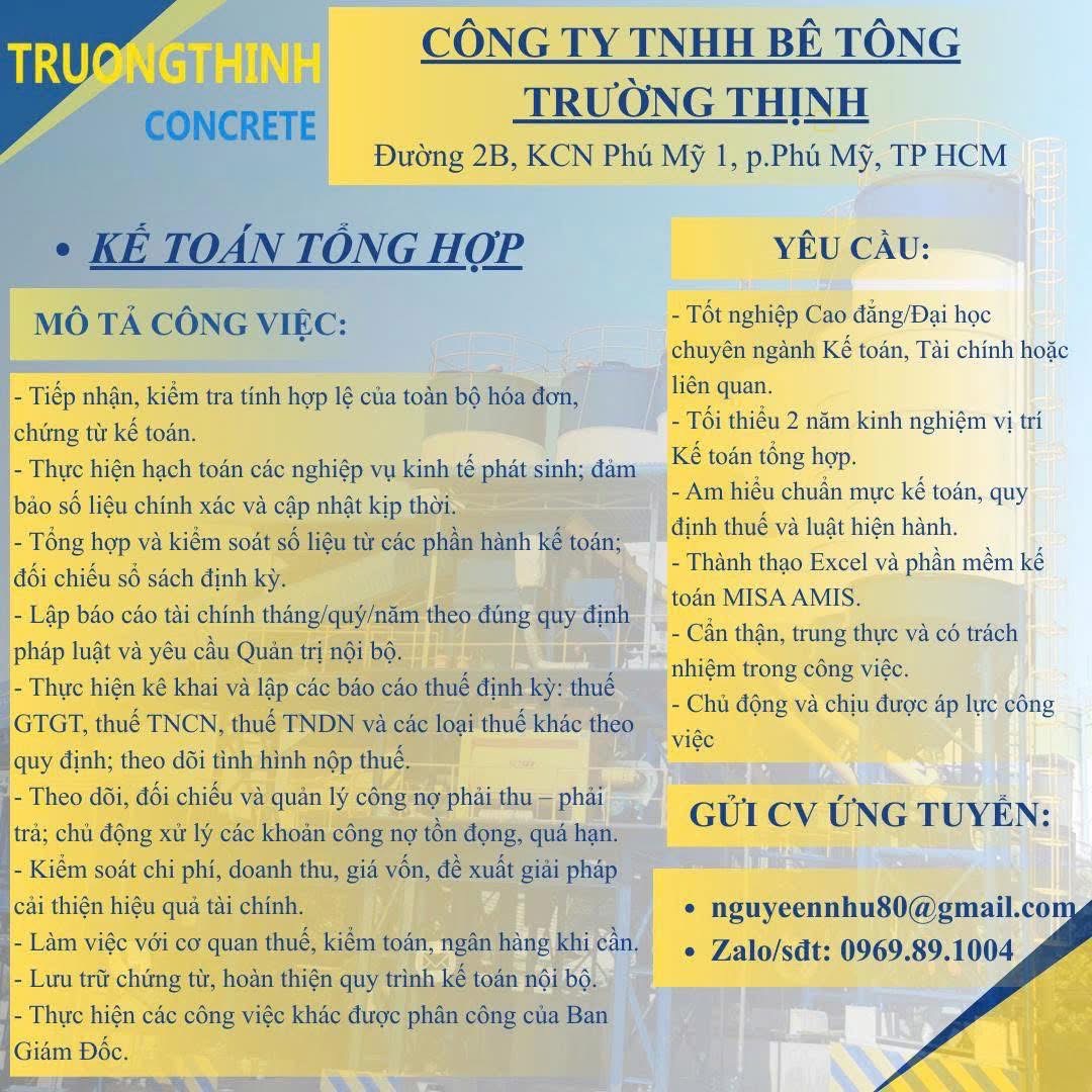công ty TNHH bê tông trường thịnh hình ảnh tuyển dụng