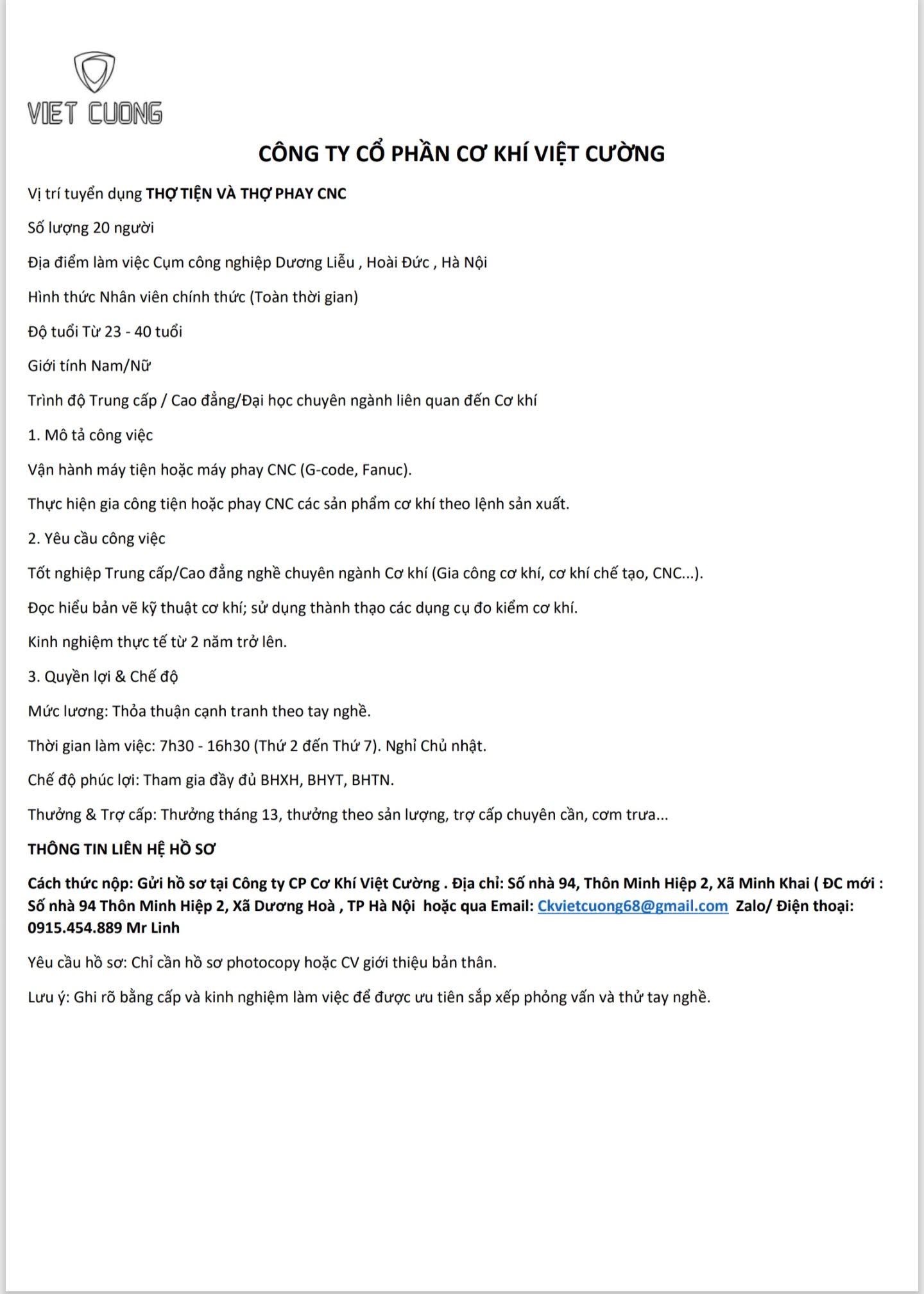 công ty cổ phần cơ khí việt cường
công ty chuyên gia công cơ khí chính xác
 image