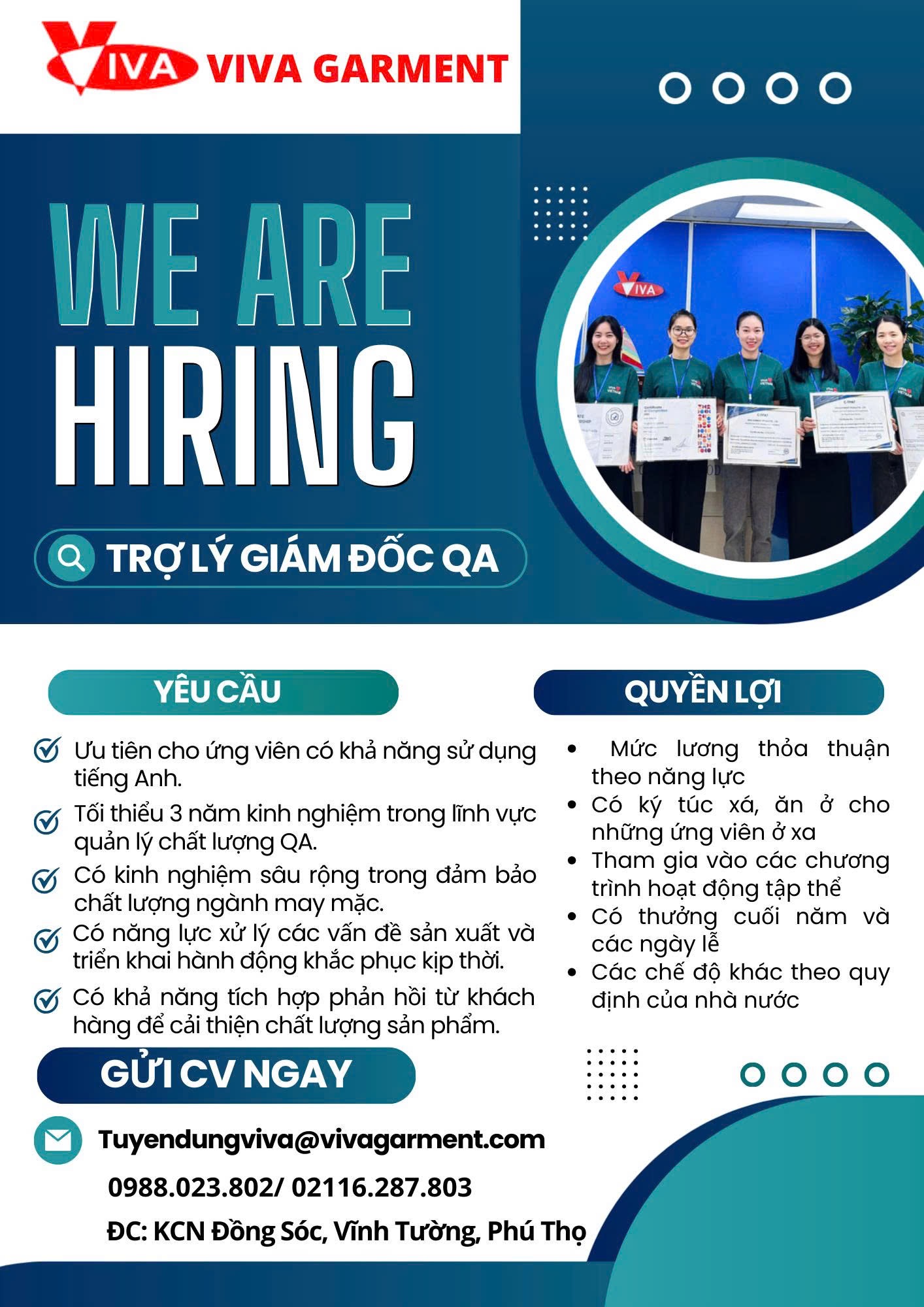 công ty TNHH may mặc việt thiên hình ảnh tuyển dụng