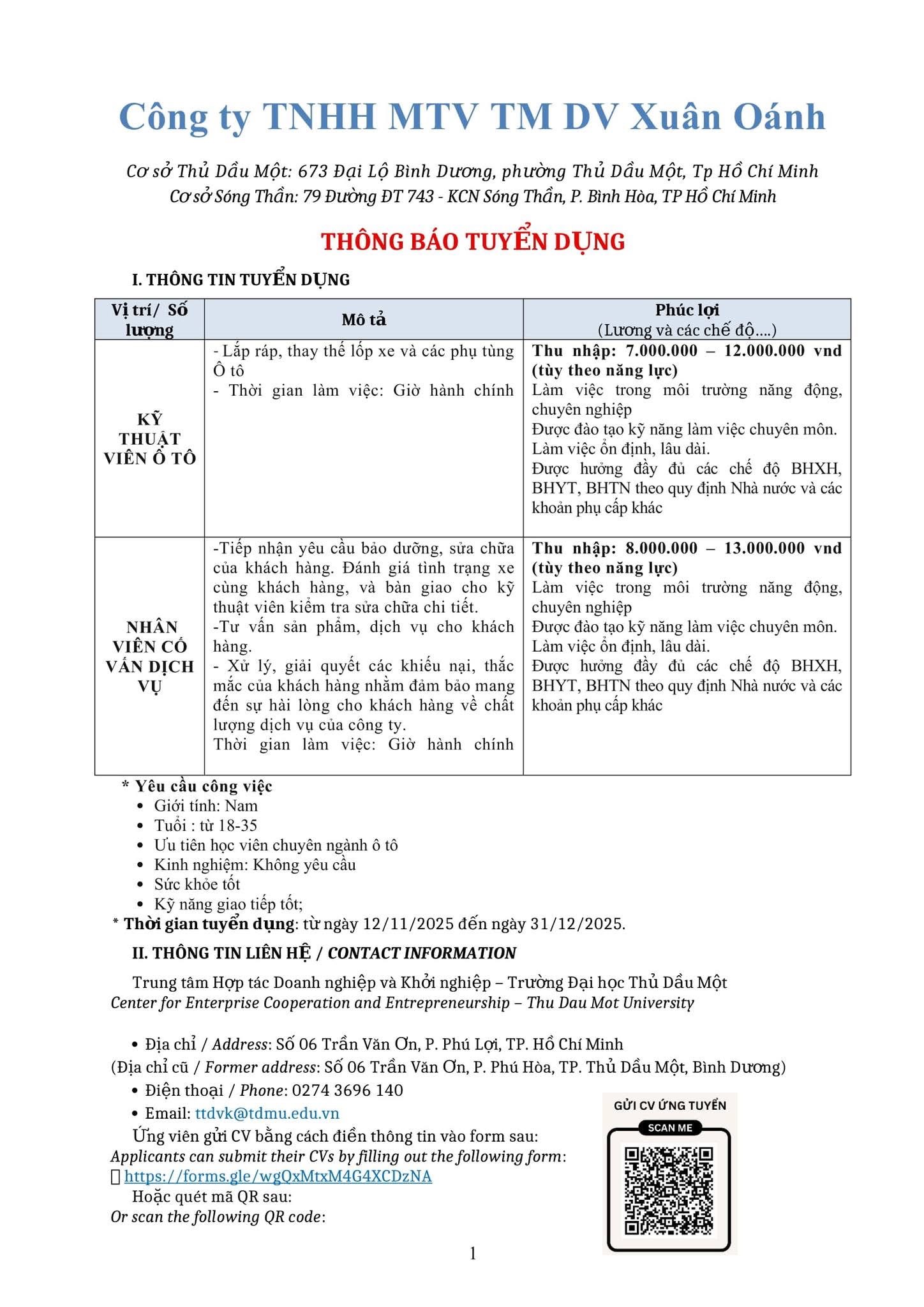 công ty TNHH MTV TM DV xuân oánh
công ty chuyên cung cấp giải pháp toàn diện về khung vỏ xe ô tô các loại image