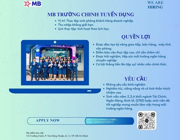 ngân hàng quân đội- chi nhánh trường chinh. hình ảnh tuyển dụng