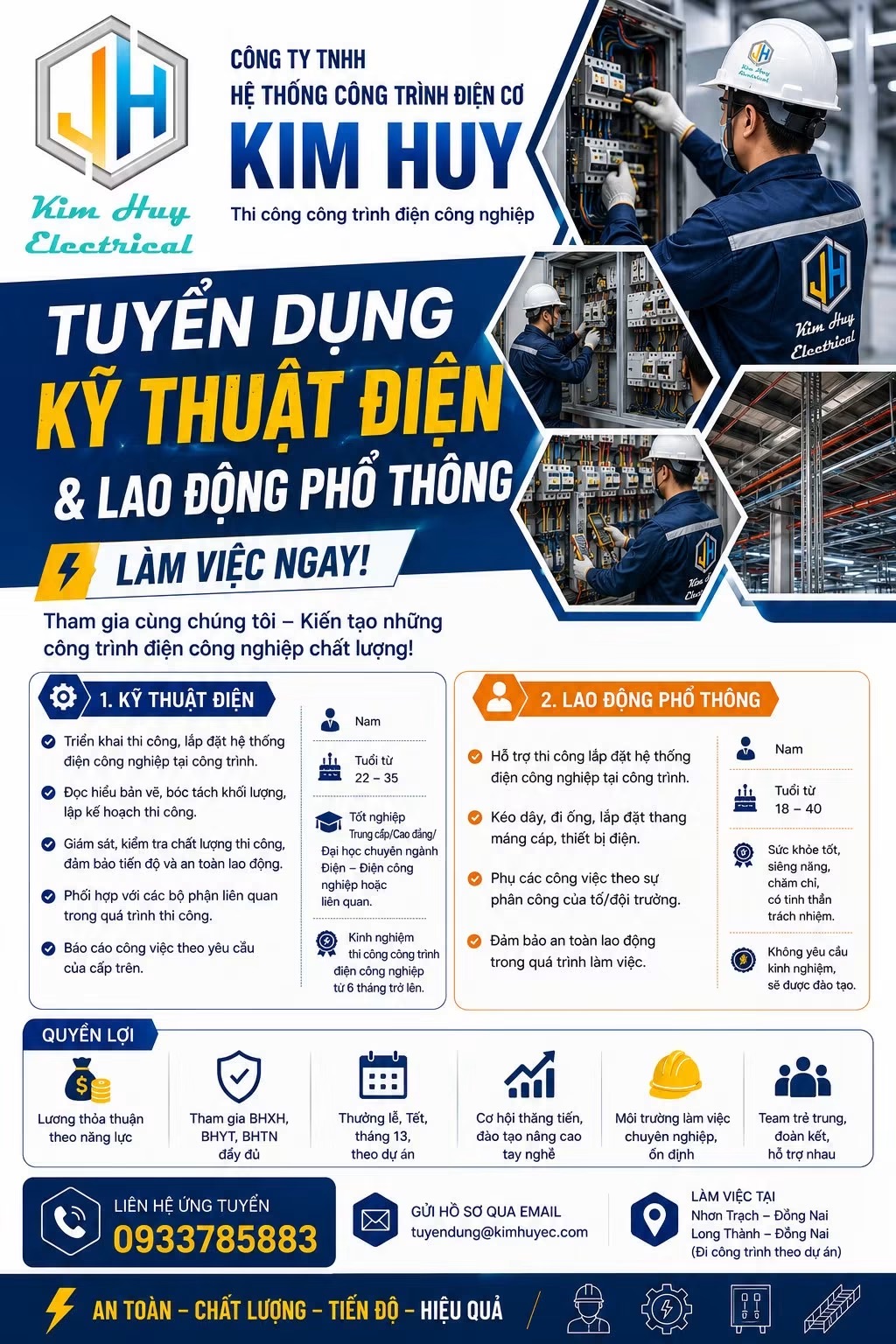 công ty TNHH hệ thống công trình điện cơ kim huy hình ảnh tuyển dụng