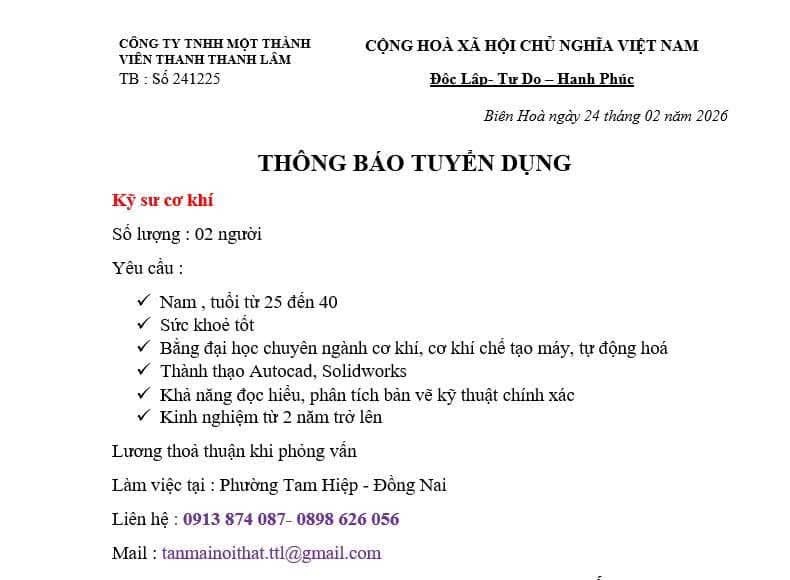 công ty TNHH một thanh viên thanh thanh lâm
công ty chuyên gia công inox, nhôm kính..
image