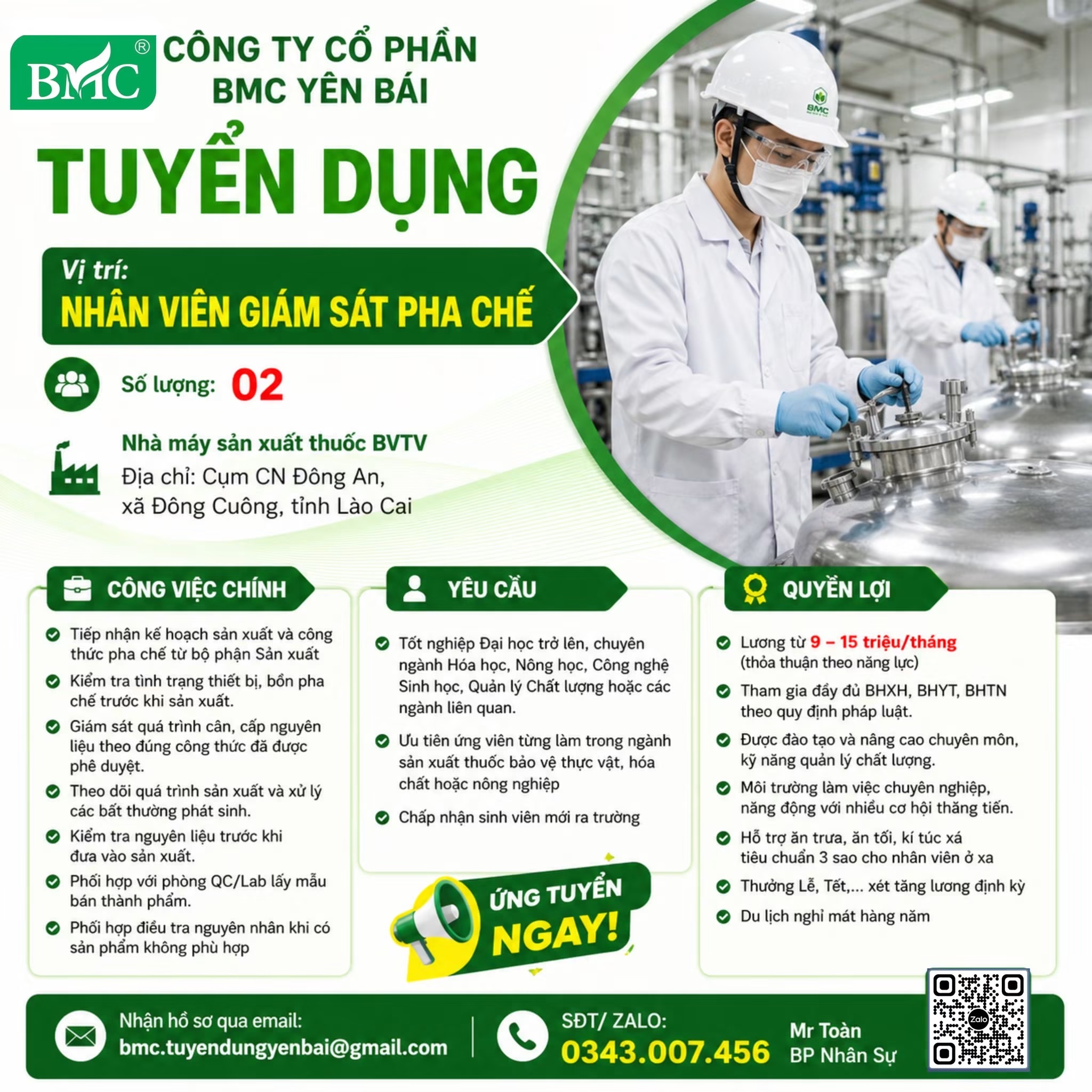 công ty cổ phần bmc yên bái hình ảnh tuyển dụng